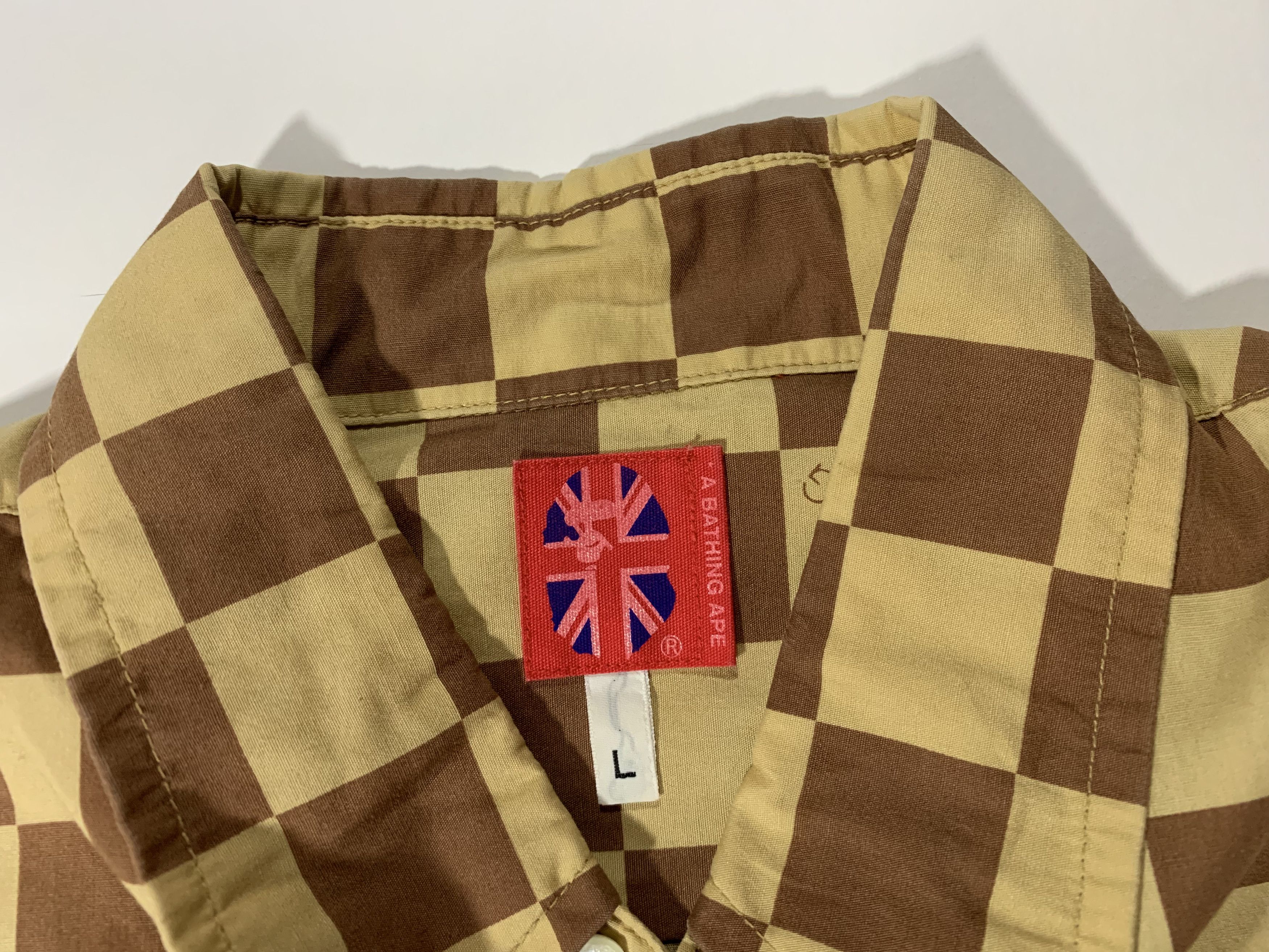 Bape AW02 Damier Large Check Print Shirt Size US L / EU 52-54 / 3 - 3 Thumbnail