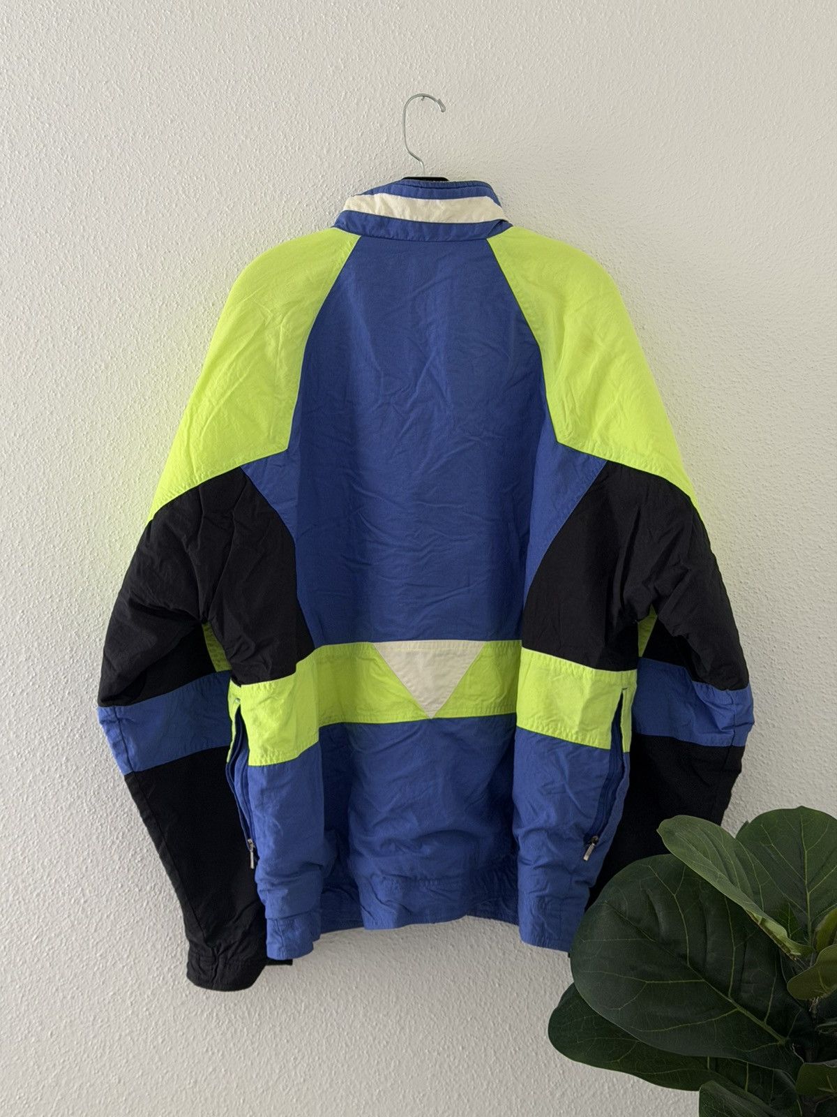 Nike Vintage 90s Nike Fleece Lined Jacket Blue Neon Green Size XL Size US XL / EU 56 / 4 - 4 Thumbnail