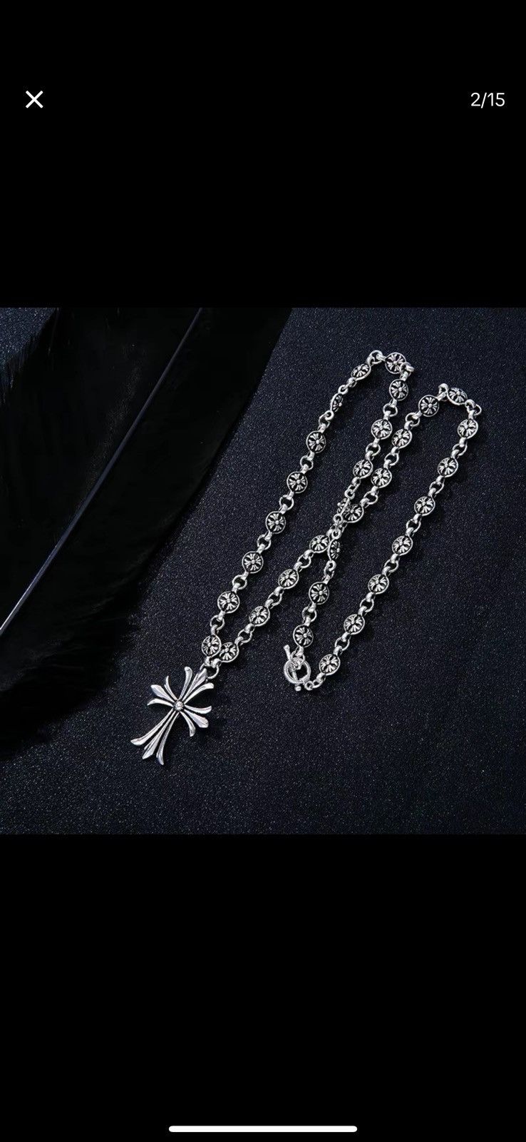 Vintage Gothic Cross Pendant Chain Size ONE SIZE - 2 Thumbnail