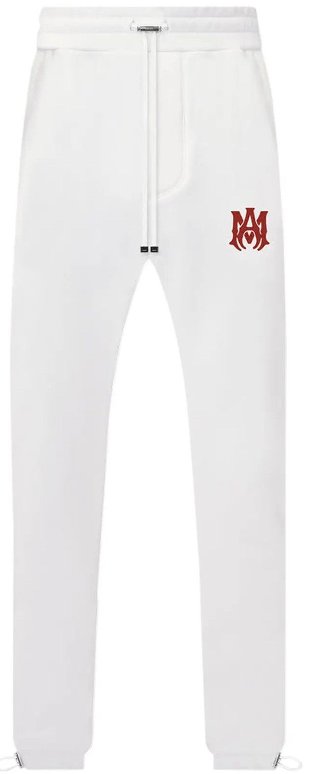 Amiri Amiri UNISEX MA Logo Sweatpant White/Red Sz: XS Orig: $750 Size US 28 / EU 44 - 3 Thumbnail