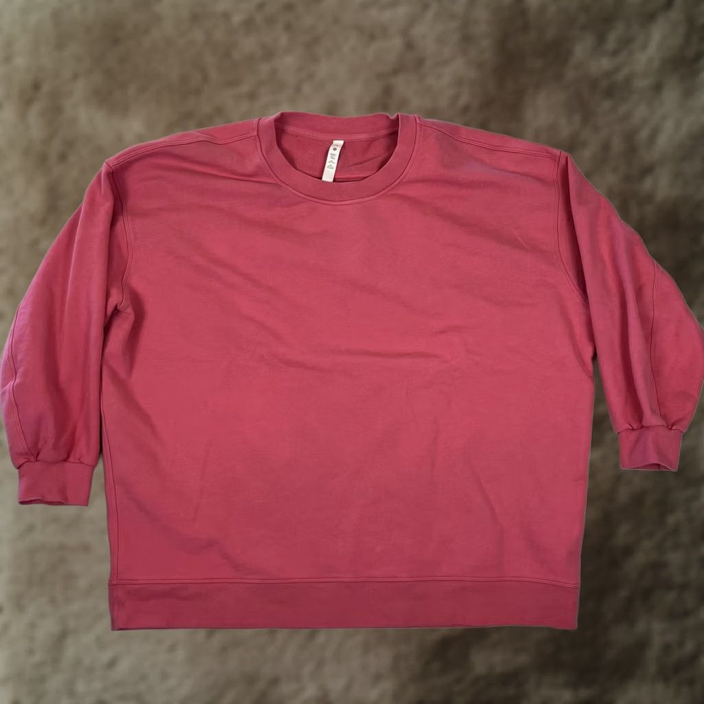 Lululemon Lululemon Sweatshirt Womens 18 Pink French Terry Relaxed Crewneck Pullover Size XXL / US 16-18 / IT 52-54 - 1 Thumbnail