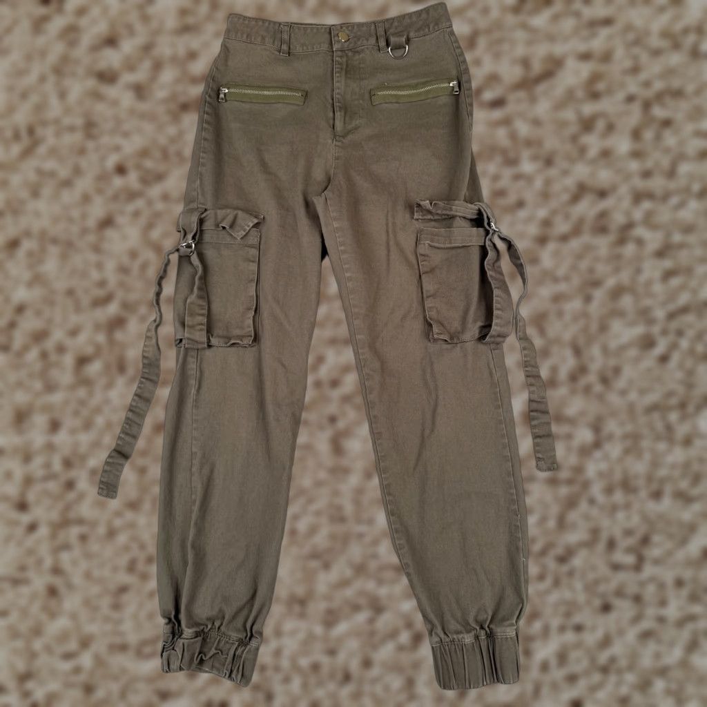 Vintage Streetwear Society Cargo Pants Womens XS Green Army Jogger Cotton 27x26 Size 26" / US 2 / IT 38 - 1 Thumbnail