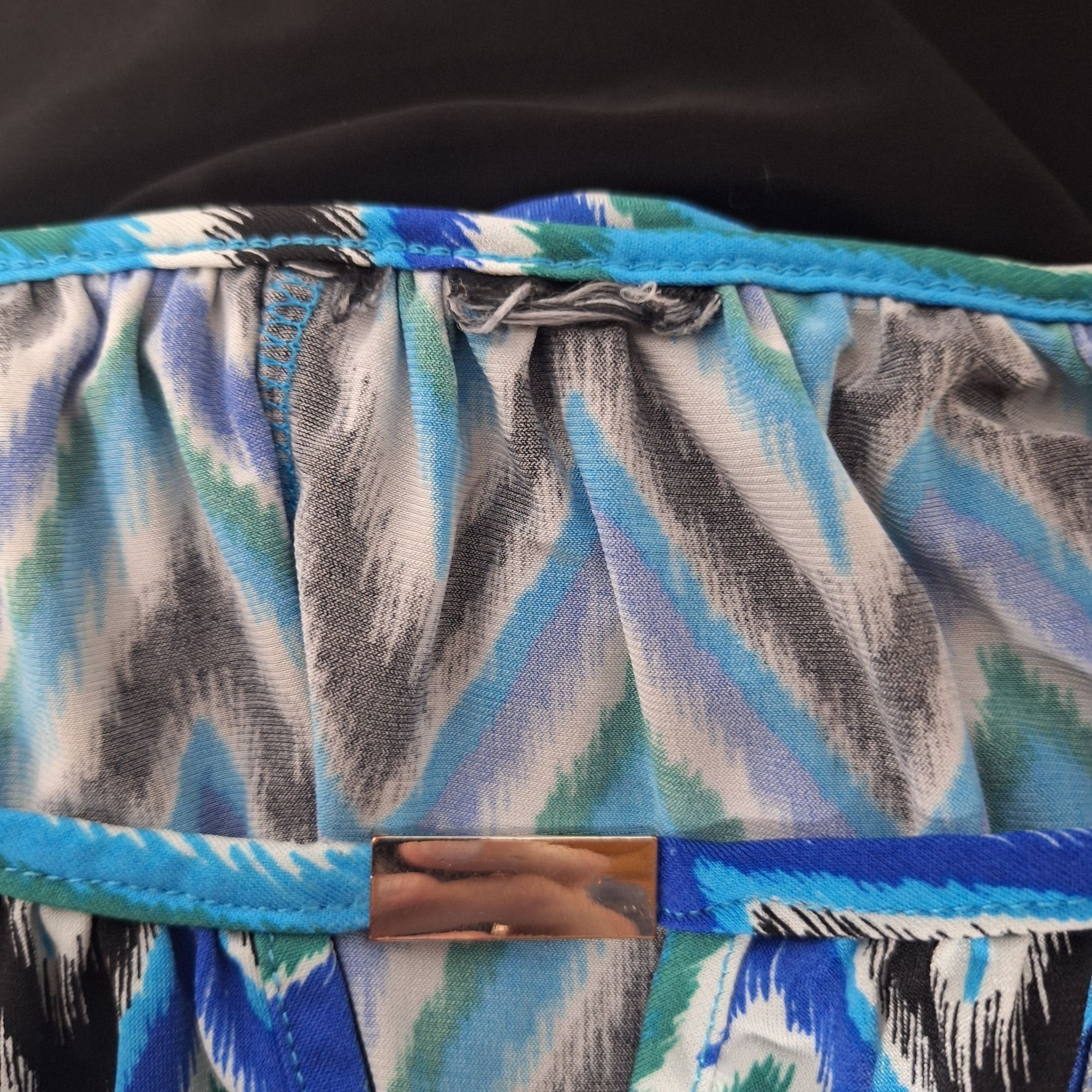 Other Blue Black Chevron Zig Zag Dolman Sleeve Banded Bottom Top S Size S / US 4 / IT 40 - 4 Thumbnail