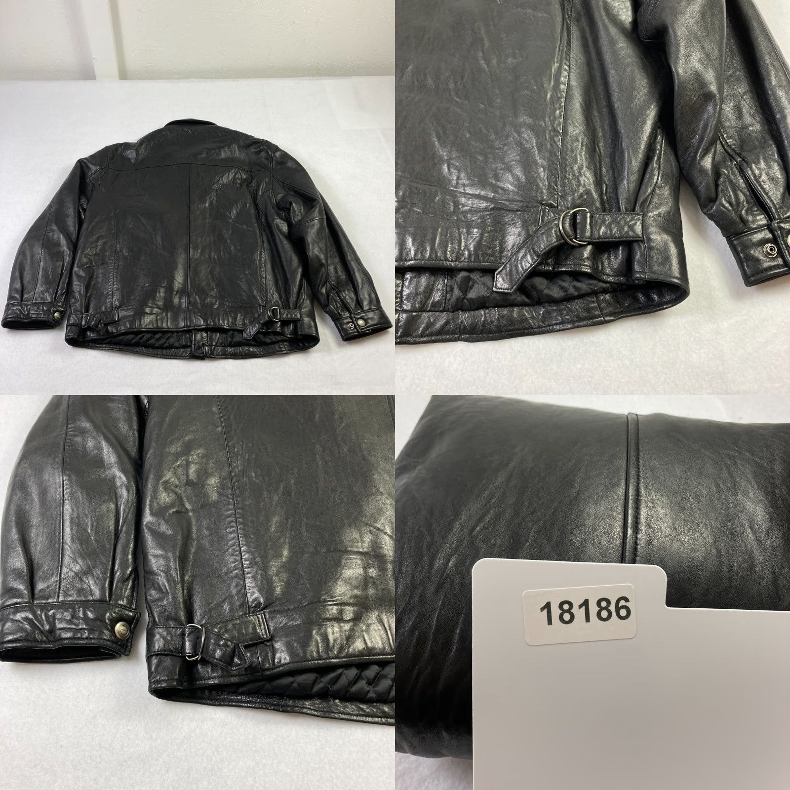 Liz Claiborne Claiborne Leather Jacket Mens XL Quilted Adjustable Waist Biker Size US XL / EU 56 / 4 - 9 Thumbnail
