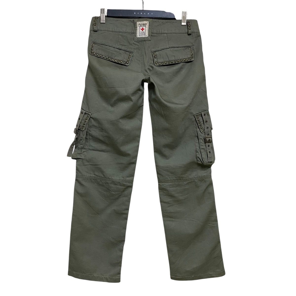 COOK JEANS Studded Military Cargo Pants Low Rise