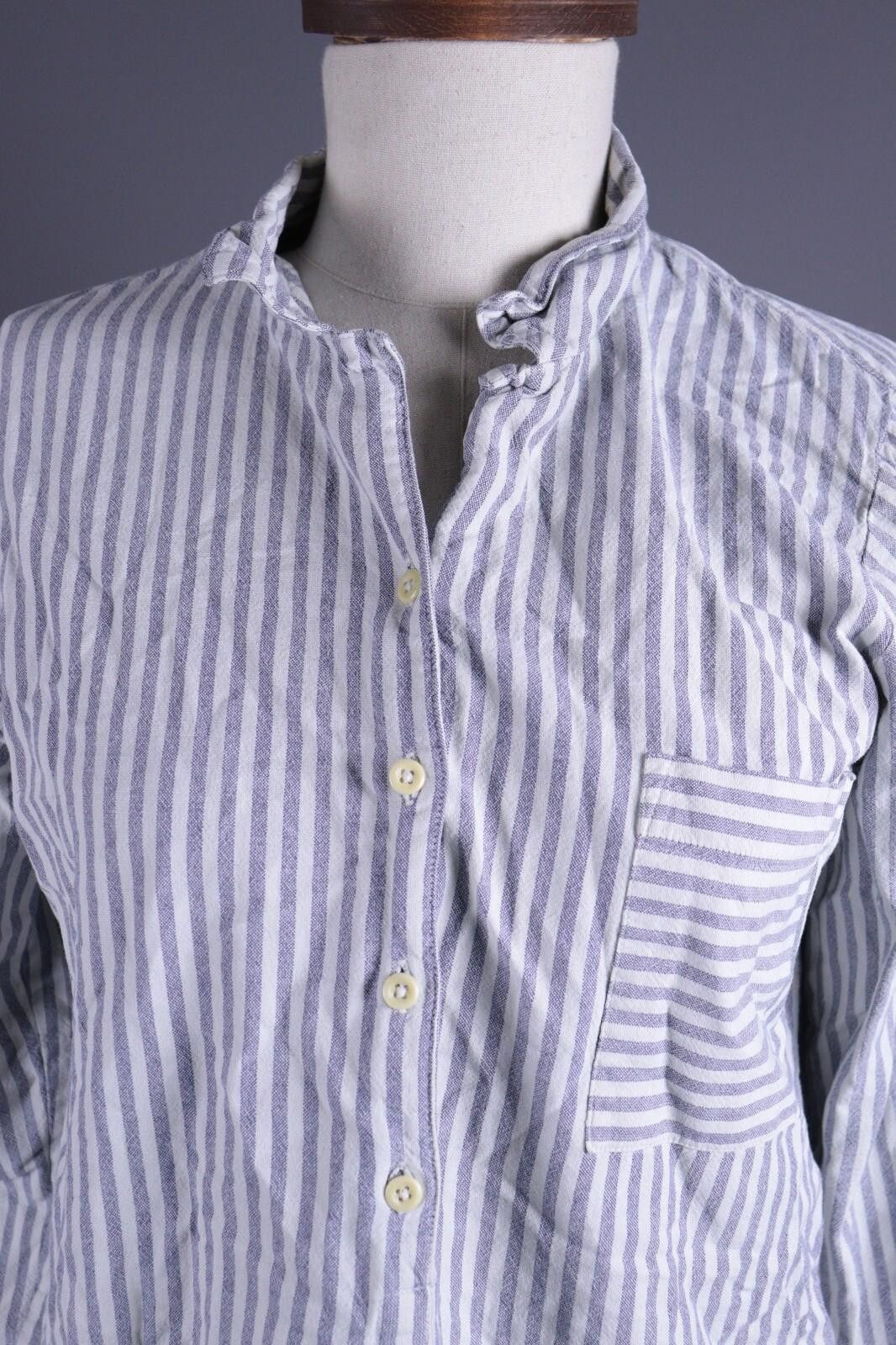 Designer Toast White Linen Stripe Blouson Midi Dress Size UK12 US8 M Size M / US 6-8 / IT 42-44 - 5 Thumbnail