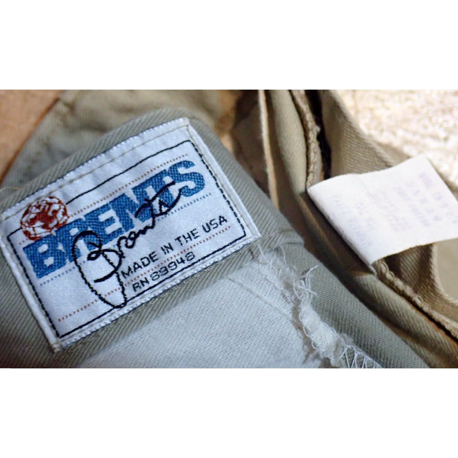Vintage VINTAGE Brents Sportswear Khaki Chino Pants 28x32 USA Workwear Button Fly Straight Leg Classic Military Mens Size US 27 - 4 Thumbnail