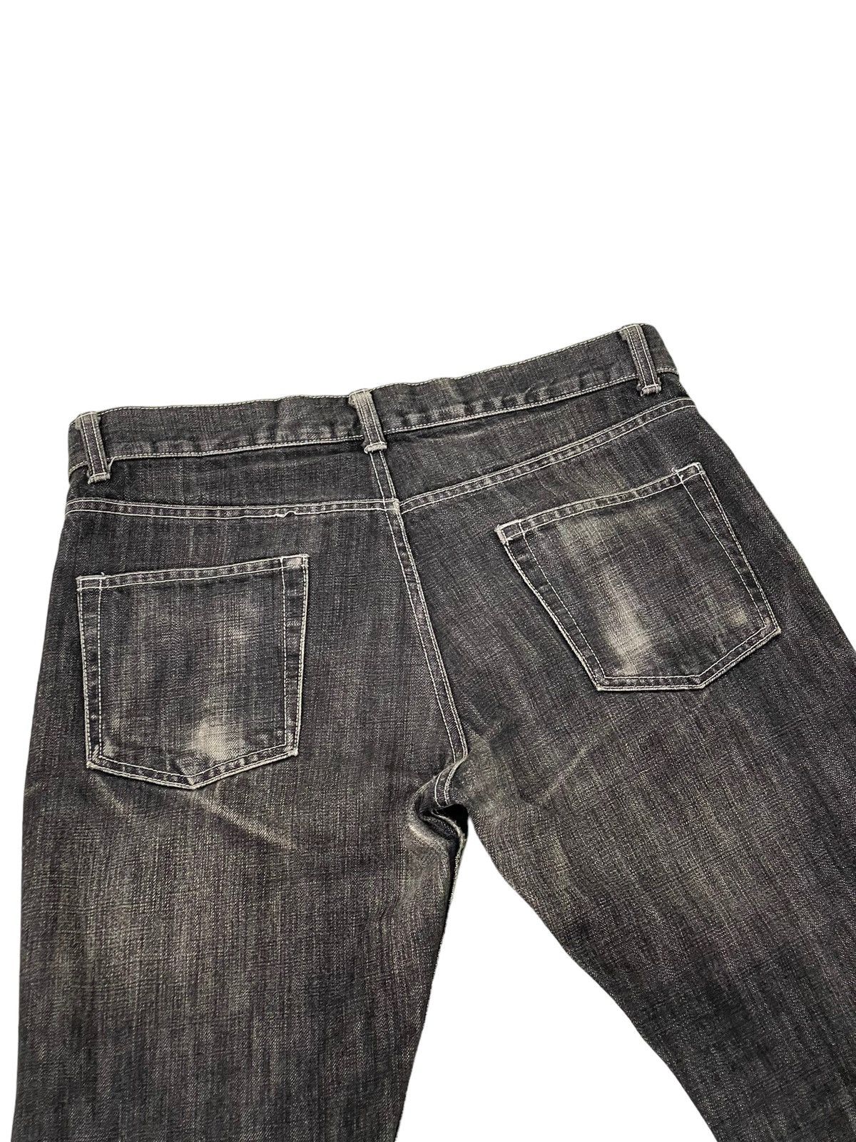 Japanese Brand Flare Jeans High Street Japan Faded Distress Boot Cut 6🟦4 Size US 33 - 18 Thumbnail