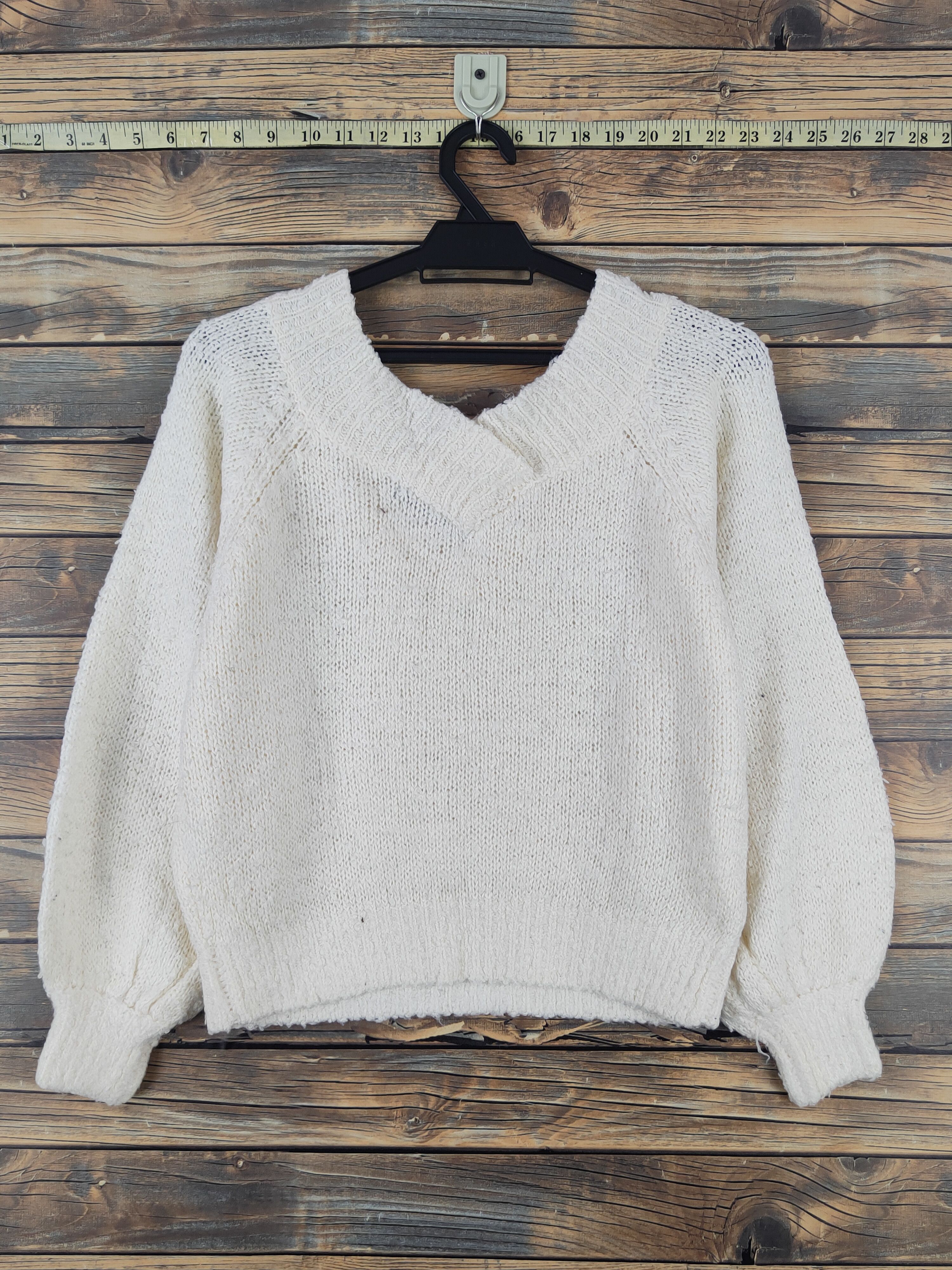 Japanese Brand Heather Ivory Knitwear Crop Tops #W1100 Size S / US 4 / IT 40 - 7 Thumbnail