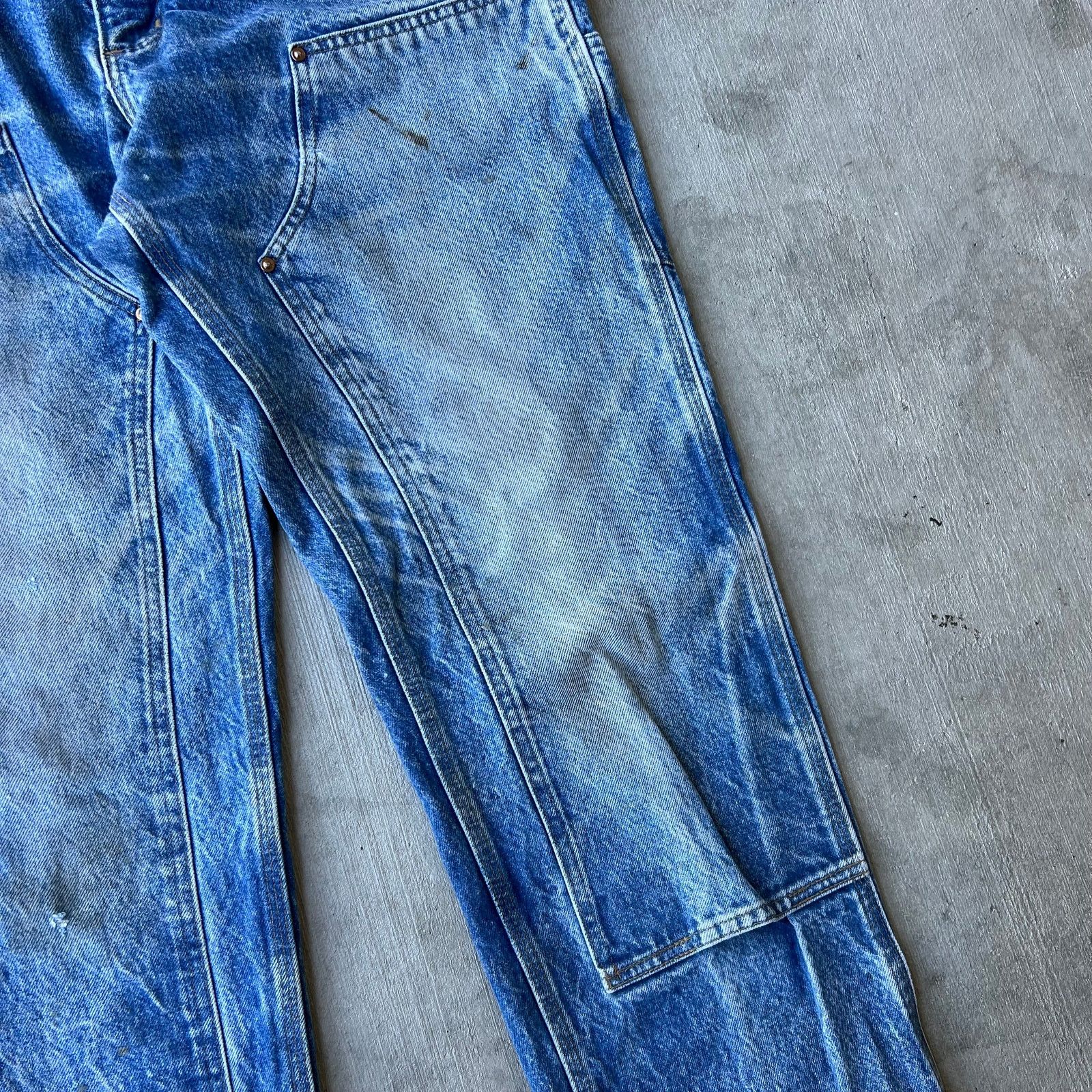 Carhartt × Vintage Carhartt faded blue denim double knee work carpenter pants Size US 32 / EU 48 - 4 Thumbnail