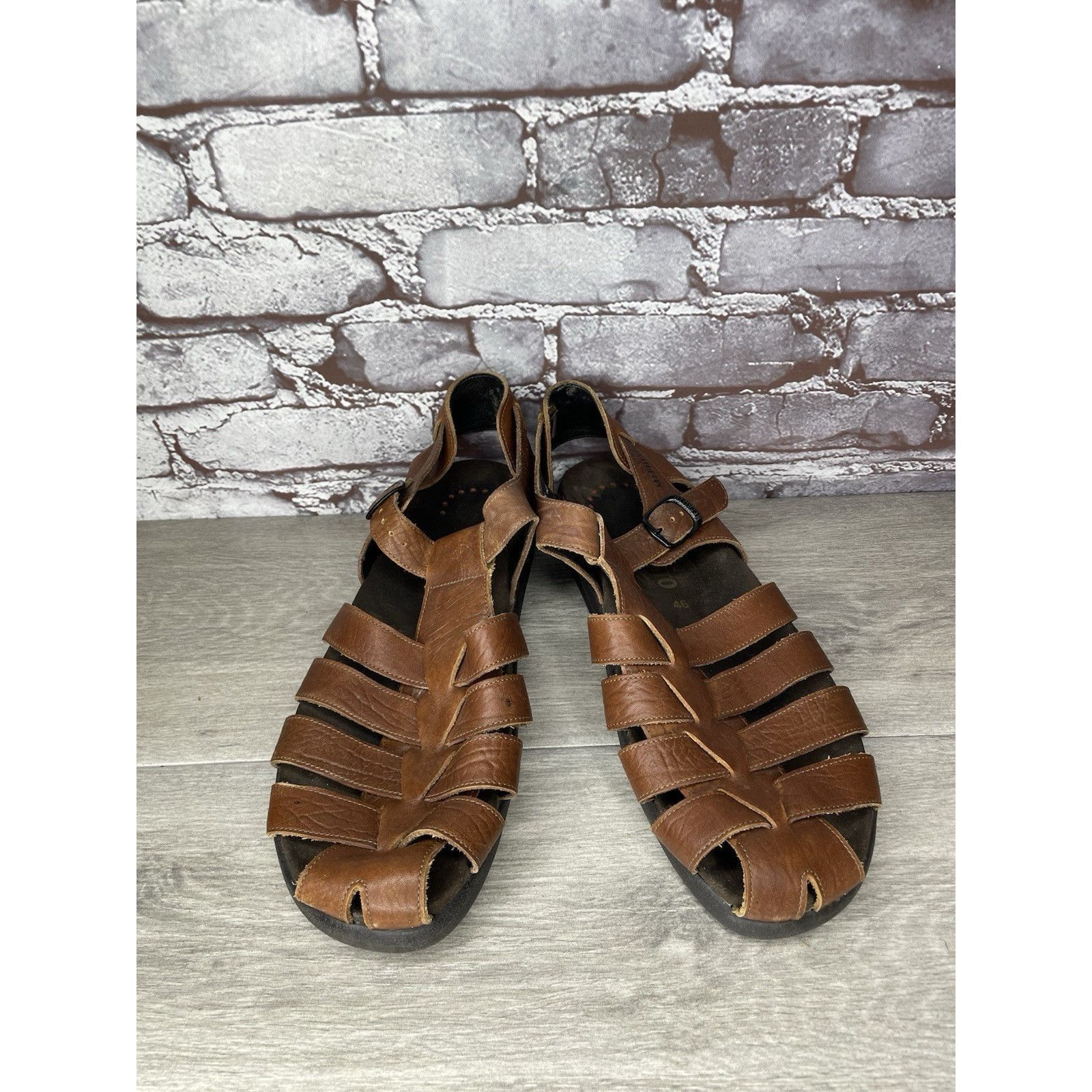 Mephisto MEPHISTO 4x Shock Brown Leather Fisherman Casual Strap Sanda Size US 13 / EU 46 - 12 Thumbnail