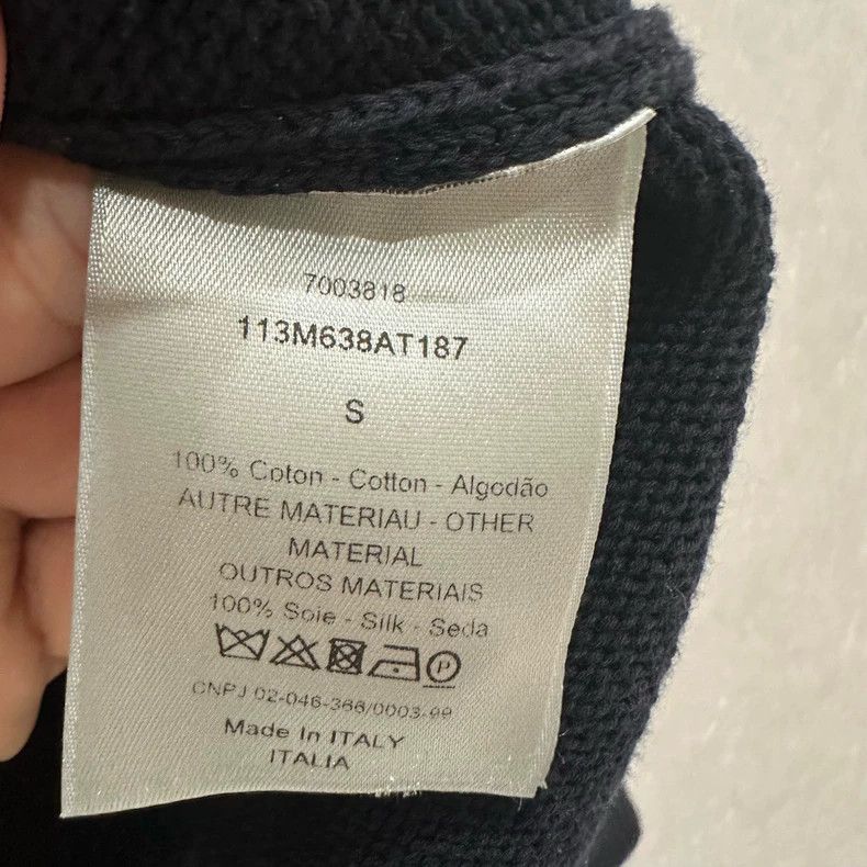 Dior Dior Black and blue arm full logo sweater Size US S / EU 44-46 / 1 - 5 Thumbnail