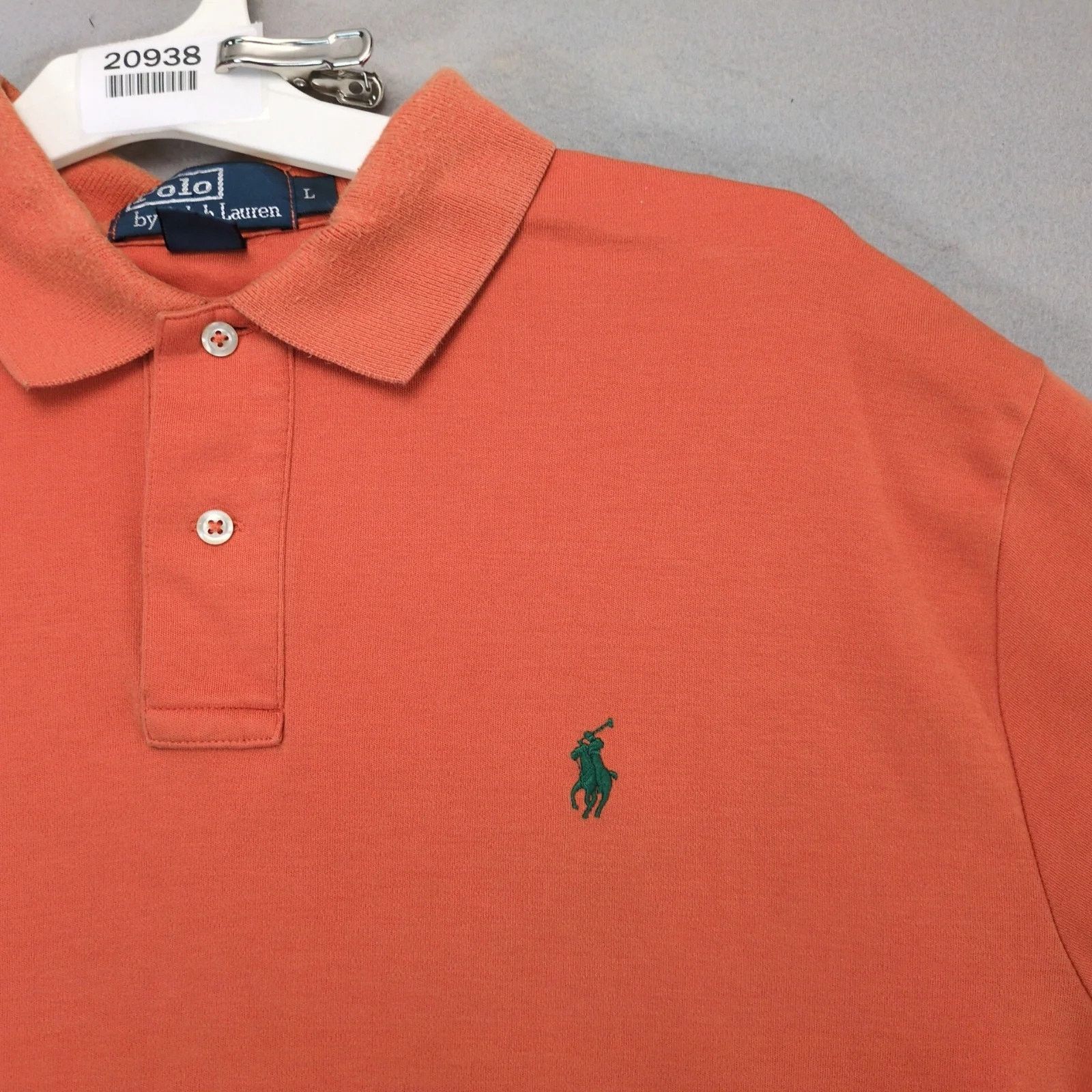 Polo Ralph Lauren Vtg Polo by Ralph Lauren Orange Polo Shirt Men's L Short Slv Size US L / EU 52-54 / 3 - 9 Thumbnail