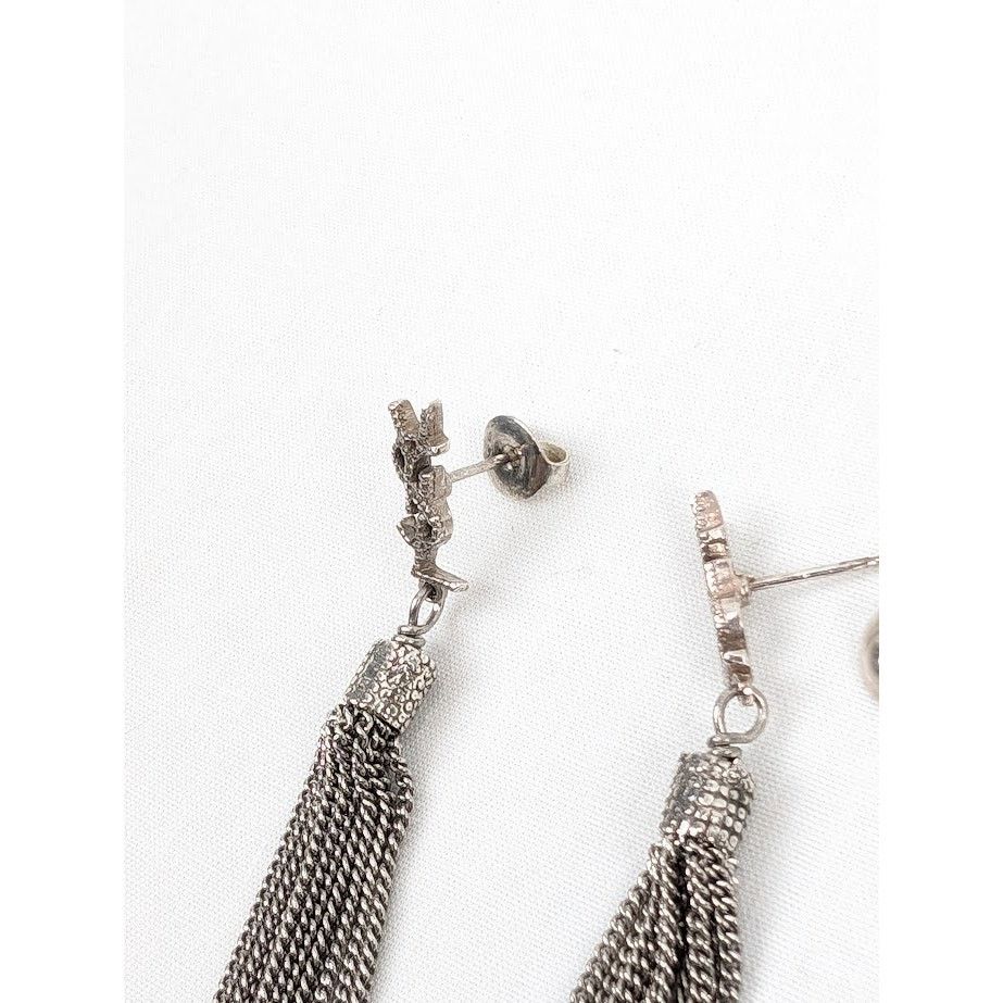 Saint Laurent Paris o1rshd1 Size: OS / Metal Brass Earrings in Argent Oxyde Size ONE SIZE - 7 Thumbnail