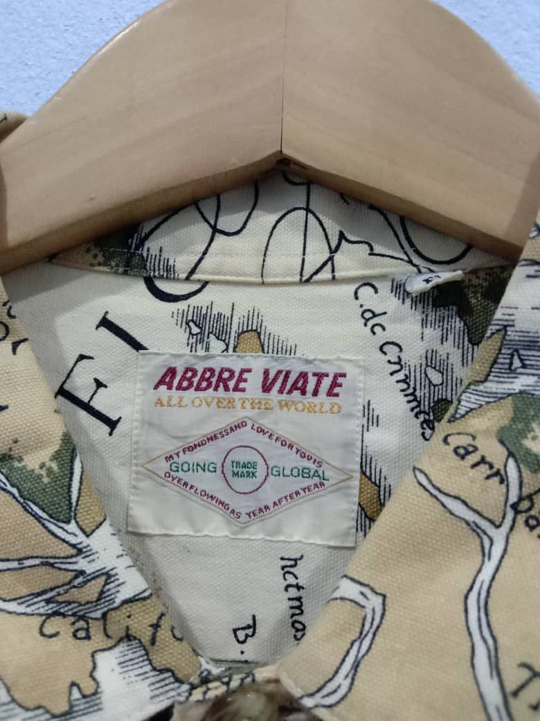 Japanese Brand VINTAGE ABBRE VIATE ATLANTIC MAPS BUTTON DOWN LARGE SIZE Size US XL / EU 56 / 4 - 3 Thumbnail
