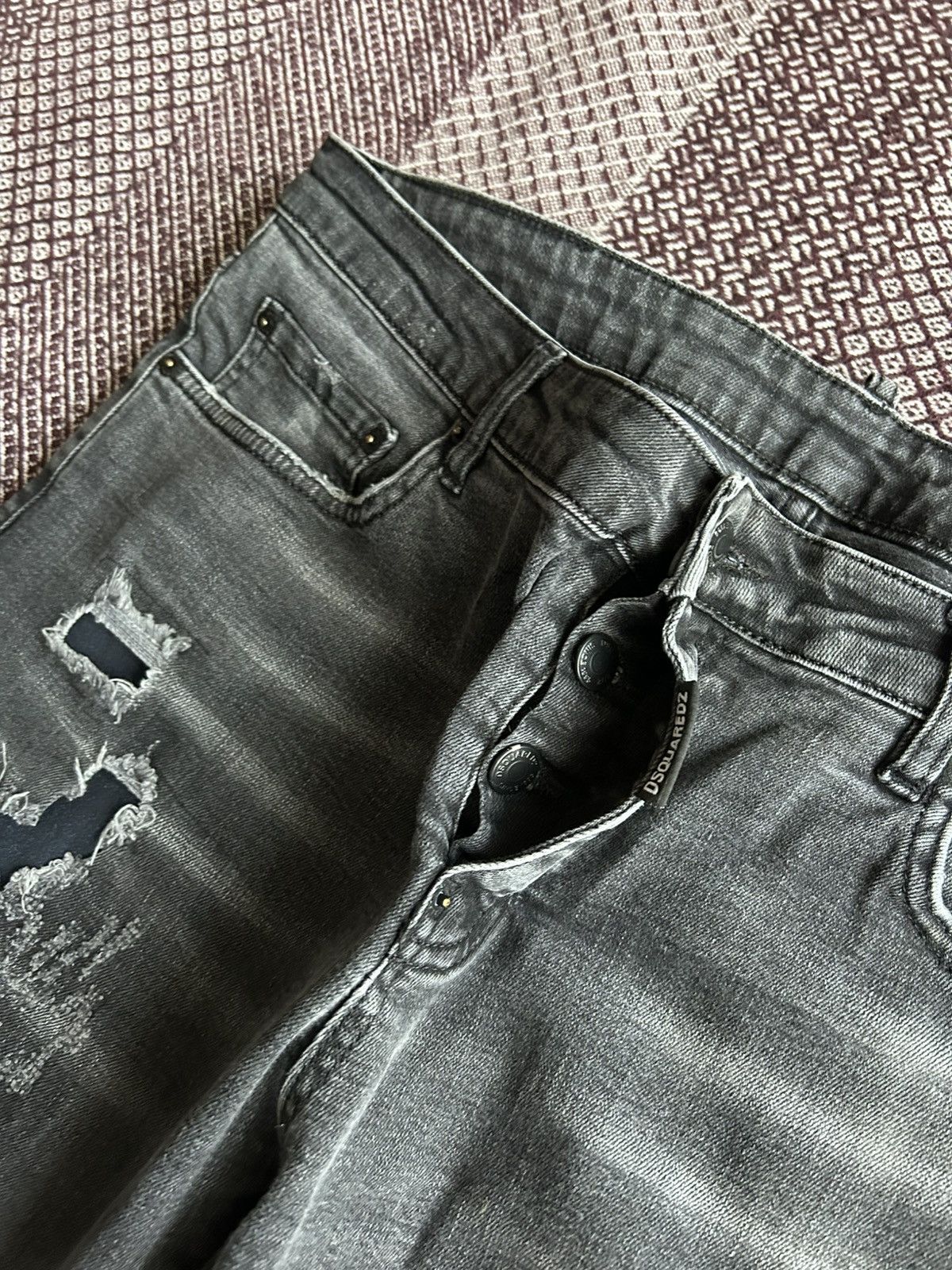 Dsquared2 Dsquared2 Distressed Black Denim Jeans Wash Italy Size 52 Size US 36 / EU 52 - 8 Thumbnail