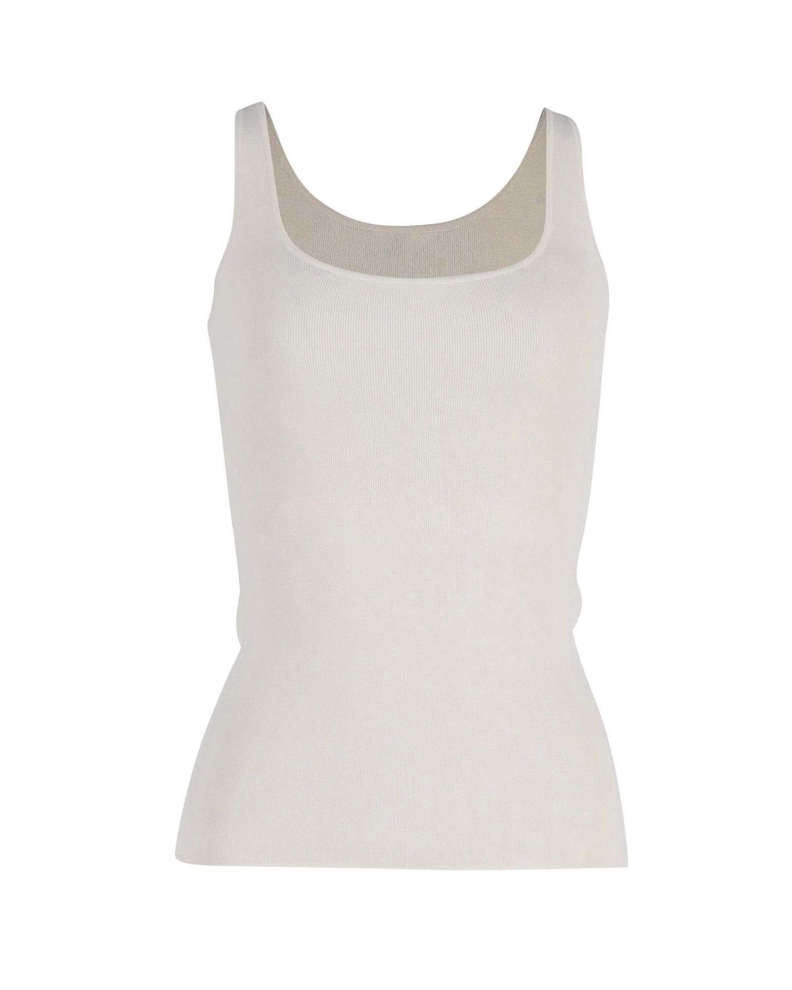 image of Toteme Organic Cotton Ribbed Stretch Tank Top With Square Neckline in Beige, Women's (Size Small)