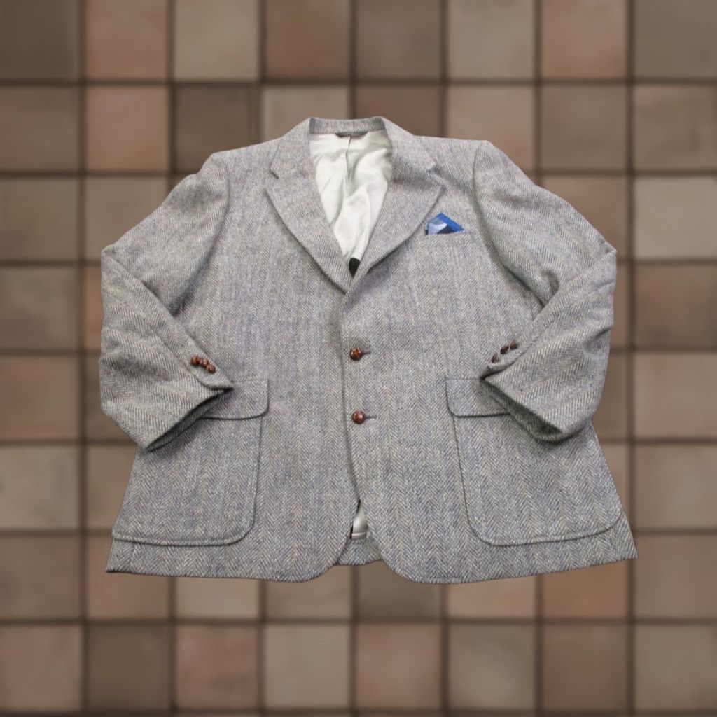 Harris Tweed VINTAGE Harris Tweed Jacket Mens 44 Scottish Wool Sport Coat Blazer USA 70s 80s Size 44R - 1 Thumbnail