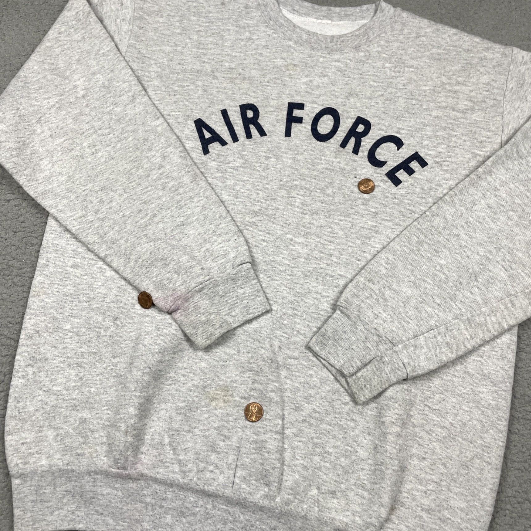 Vintage VINTAGE Air Force Sweatshirt Adult Medium Gray Pullover Long Sleeve Crew Neck USA Mens Size M Sweatshirt Size US M / EU 48-50 / 2 - 4 Thumbnail