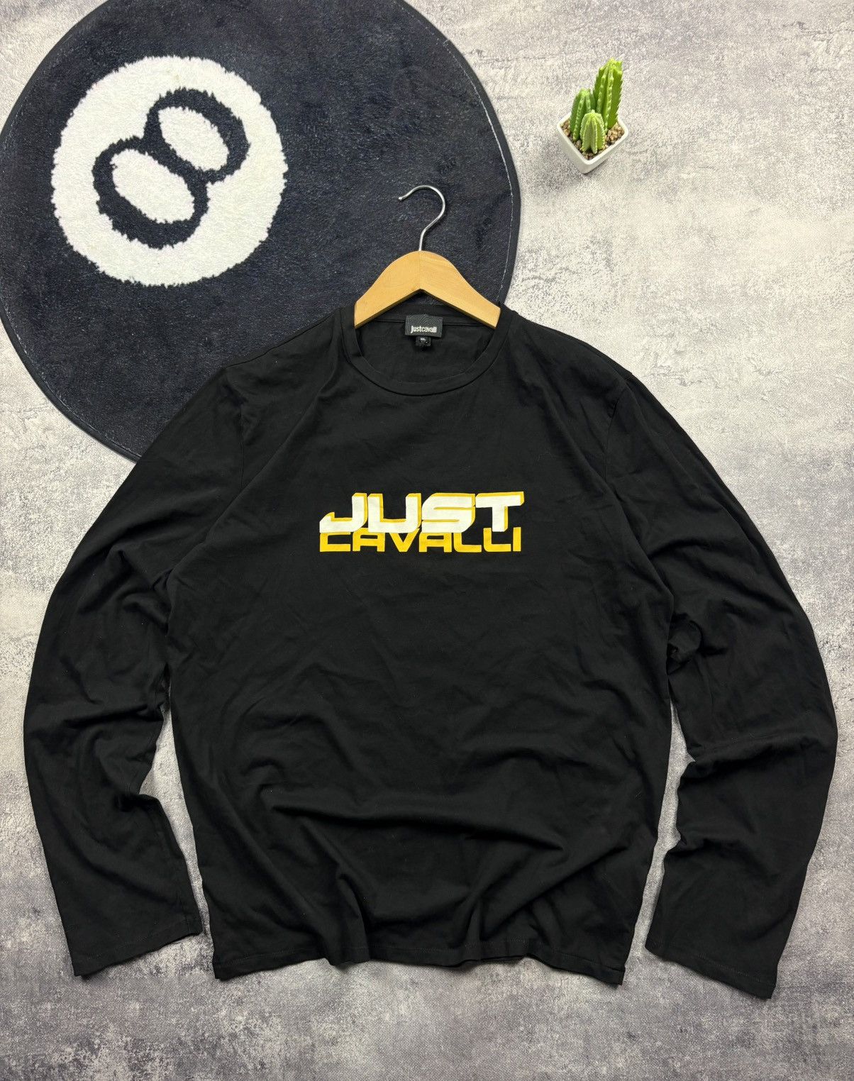 Just Cavalli JUST CAVALLI Hype Big 3D Logo Longsleeve Tshirt Luxury Y2k Size US XL / EU 56 / 4 - 1 Thumbnail