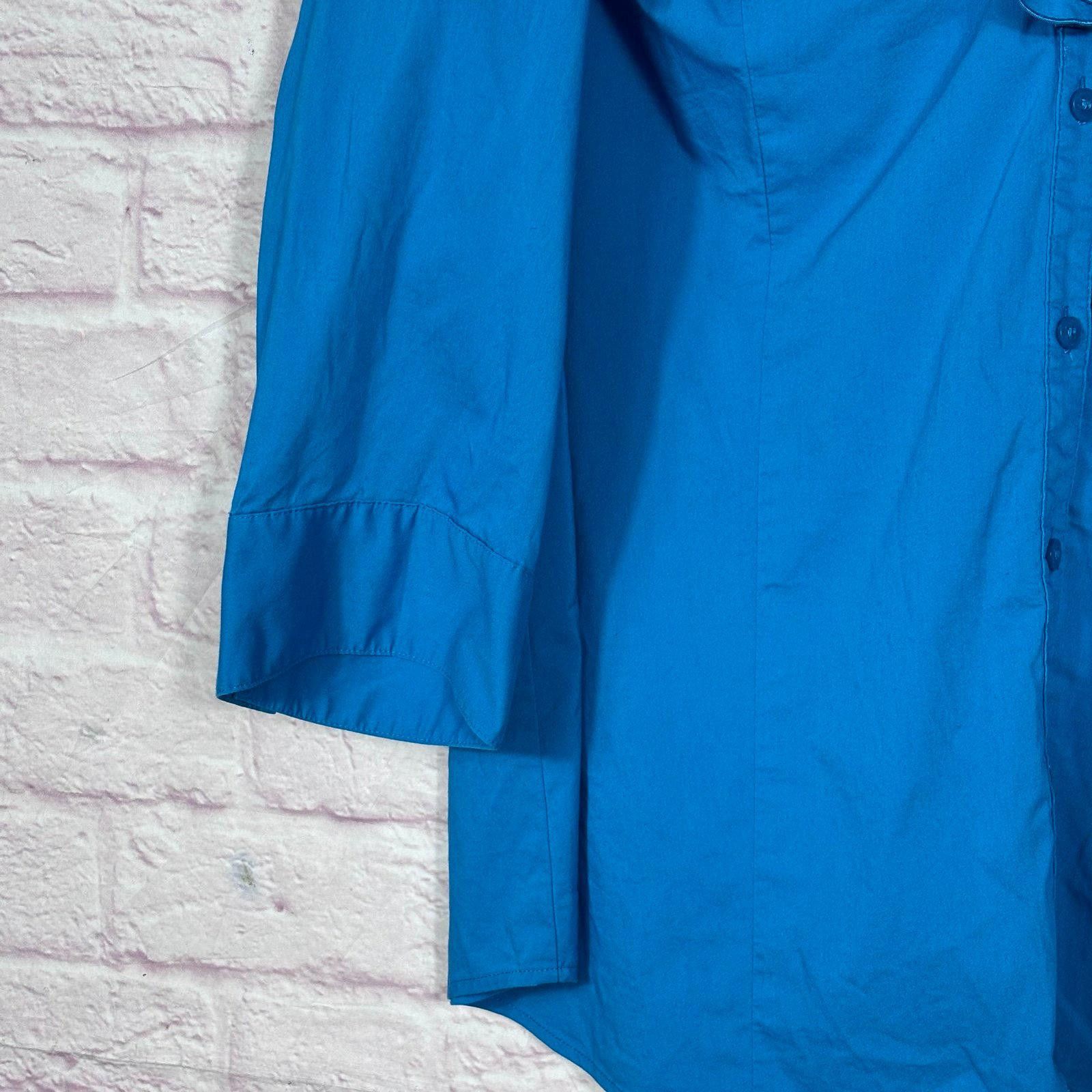 Worthington Worthington Women's Ruffled Blue Blouse Size 2X Size XXL / US 16-18 / IT 52-54 - 3 Thumbnail