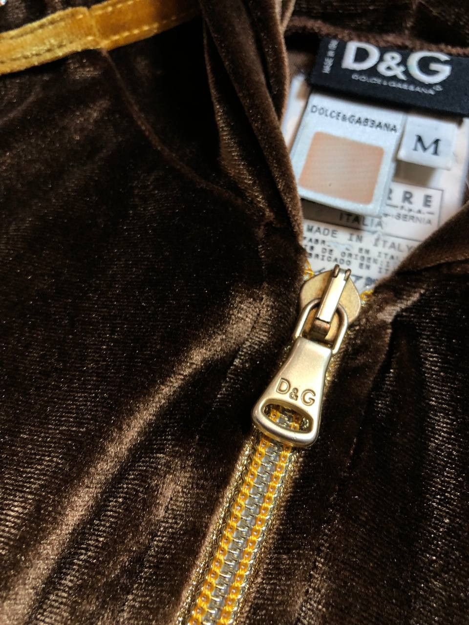 Dolce & Gabbana Dolce & Gabbana Brown Velour Rhinestone Logo Hoodie Size M / US 6-8 / IT 42-44 - 7 Thumbnail