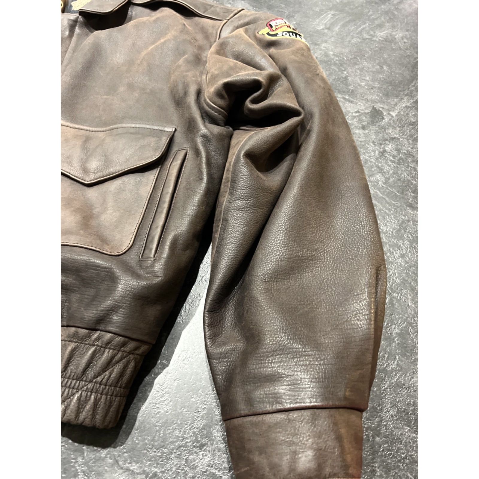 Vintage VINTAGE Flight Saxon Leather Red Baron Stearman Squadron Bomber Jacket Adult 2XL Red Mens Size US XXL / EU 58 / 5 - 2 Thumbnail