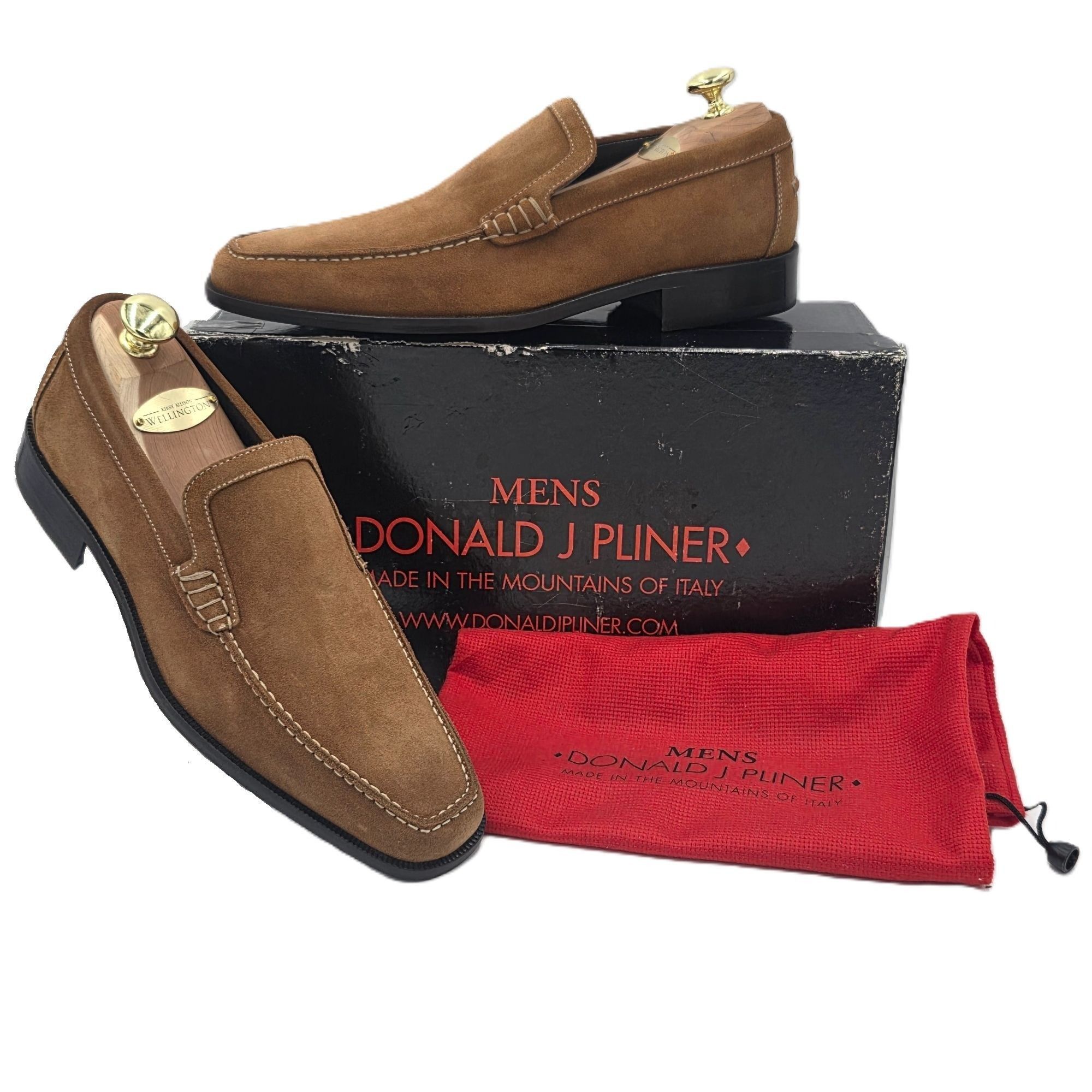 Donald Pliner NEW Donald J. Pliner Italy Camel Tan Sport Suede Loafers 7M Size US 7 / EU 40 - 1 Thumbnail