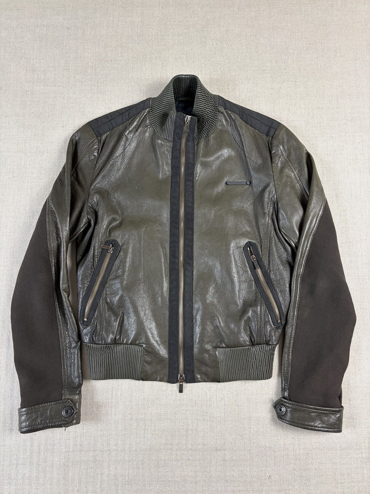 Emporio Armani Emporio Armani Moto Biker Jacket Vintage Archive Brown black Size M / US 6-8 / IT 42-44 - 1 Thumbnail