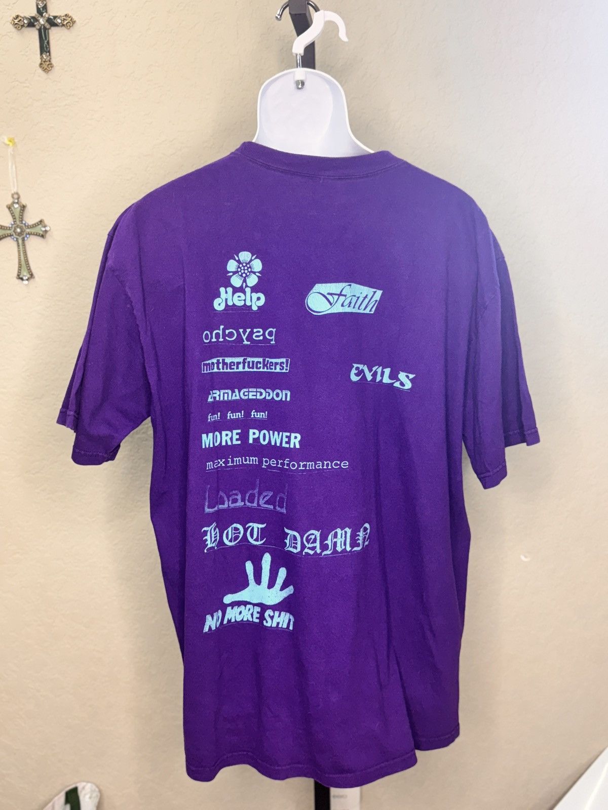 Supreme Supreme Purple Graphic Tee – Rare & Bold Statement Piece Size US XL / EU 56 / 4 - 2 Thumbnail