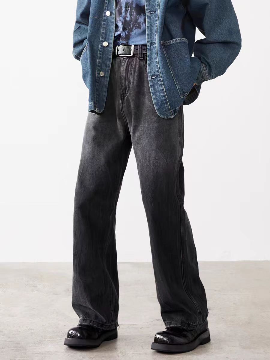 Japanese Brand × Jean Vintage Street Washed and Aged Loose Casual Black Jeans Size US 32 / EU 48 - 3 Thumbnail