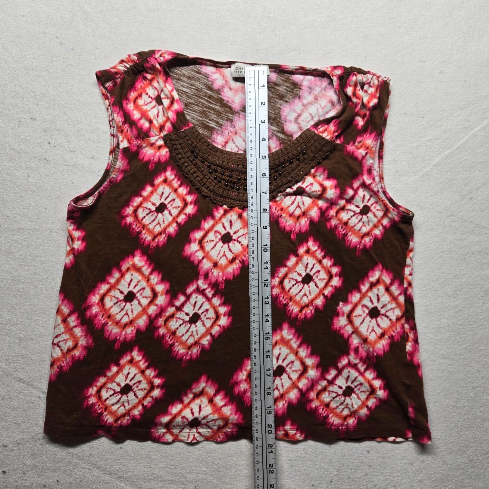Jones New York Jones New York Shirt Sleeveless Knit Top Petite PXL Multicolor Floral Beaded Embroidered Sequin Womens 90s Size XL / US 12-14 / IT 48-50 - 6 Thumbnail