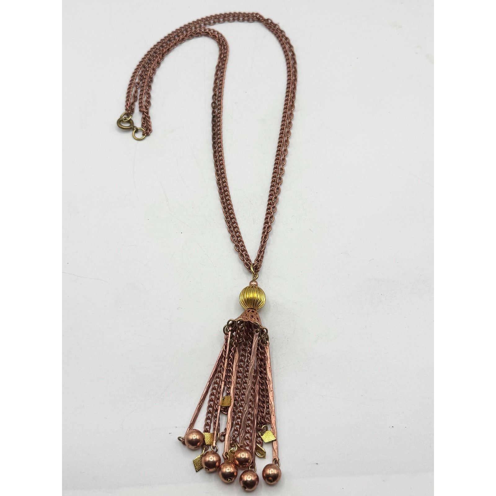 Vintage Vintage copper chain tassel necklace Size ONE SIZE - 3 Thumbnail