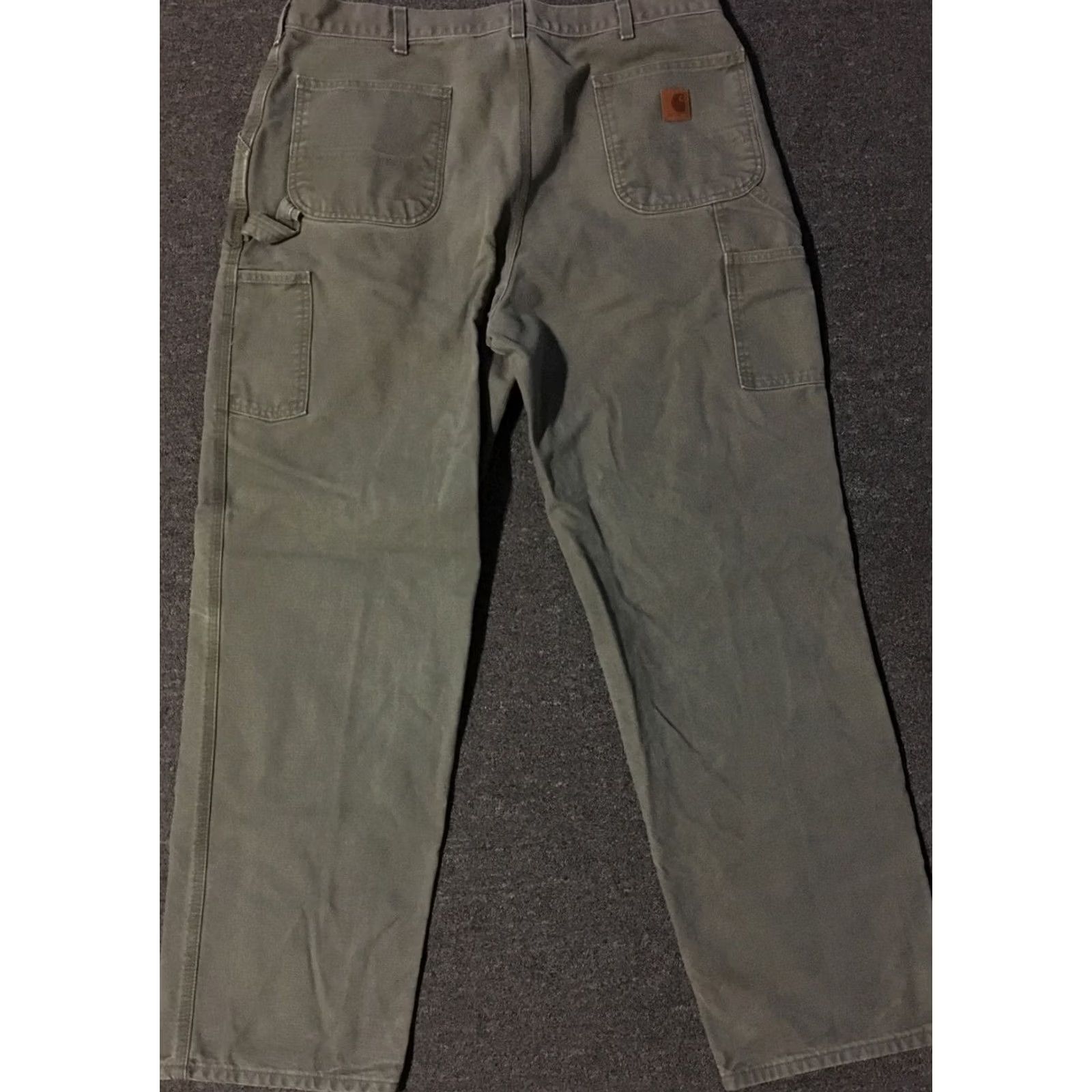 Carhartt VINTAGE Carhartt B11 MOS Faded Distressed Pants 40/34 Grunge Biker Punk Skate Work 90s Mens Pants Green 40 34 Cargo Distressed 90s Carhartt Mens Size US 40 / EU 56 - 2 Thumbnail