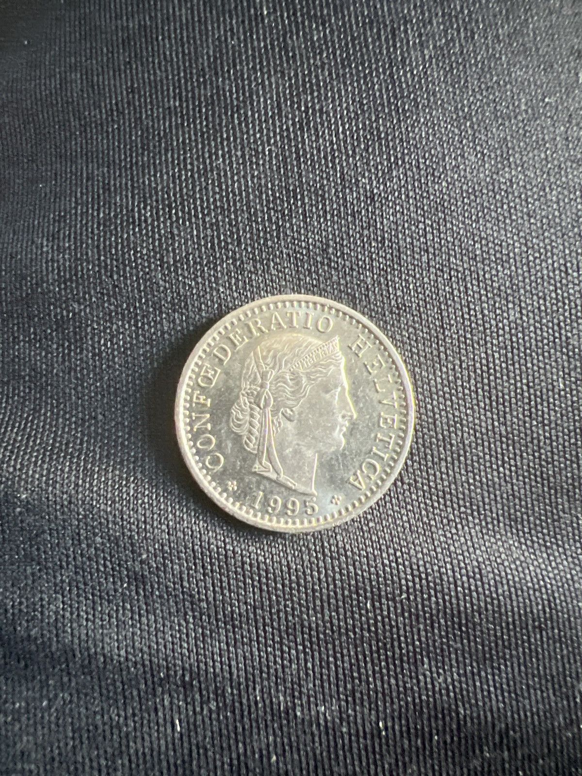 Vintage 1995 Swiss 20 Rappen Coin Size ONE SIZE - 1 Thumbnail