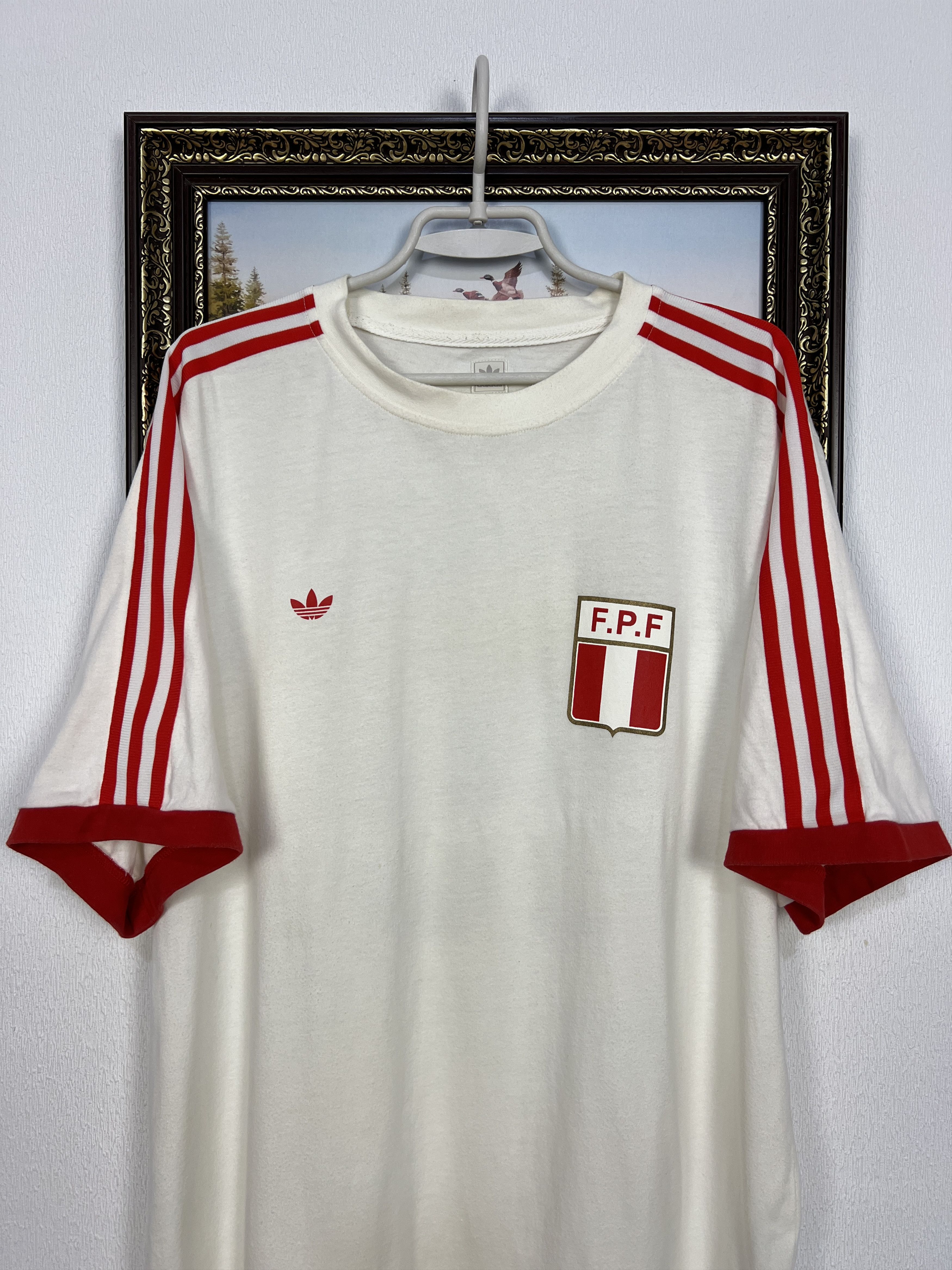 Adidas Vintage Adidas Originals Peru Football Shirt Soccer White Size US XL / EU 56 / 4 - 2 Thumbnail