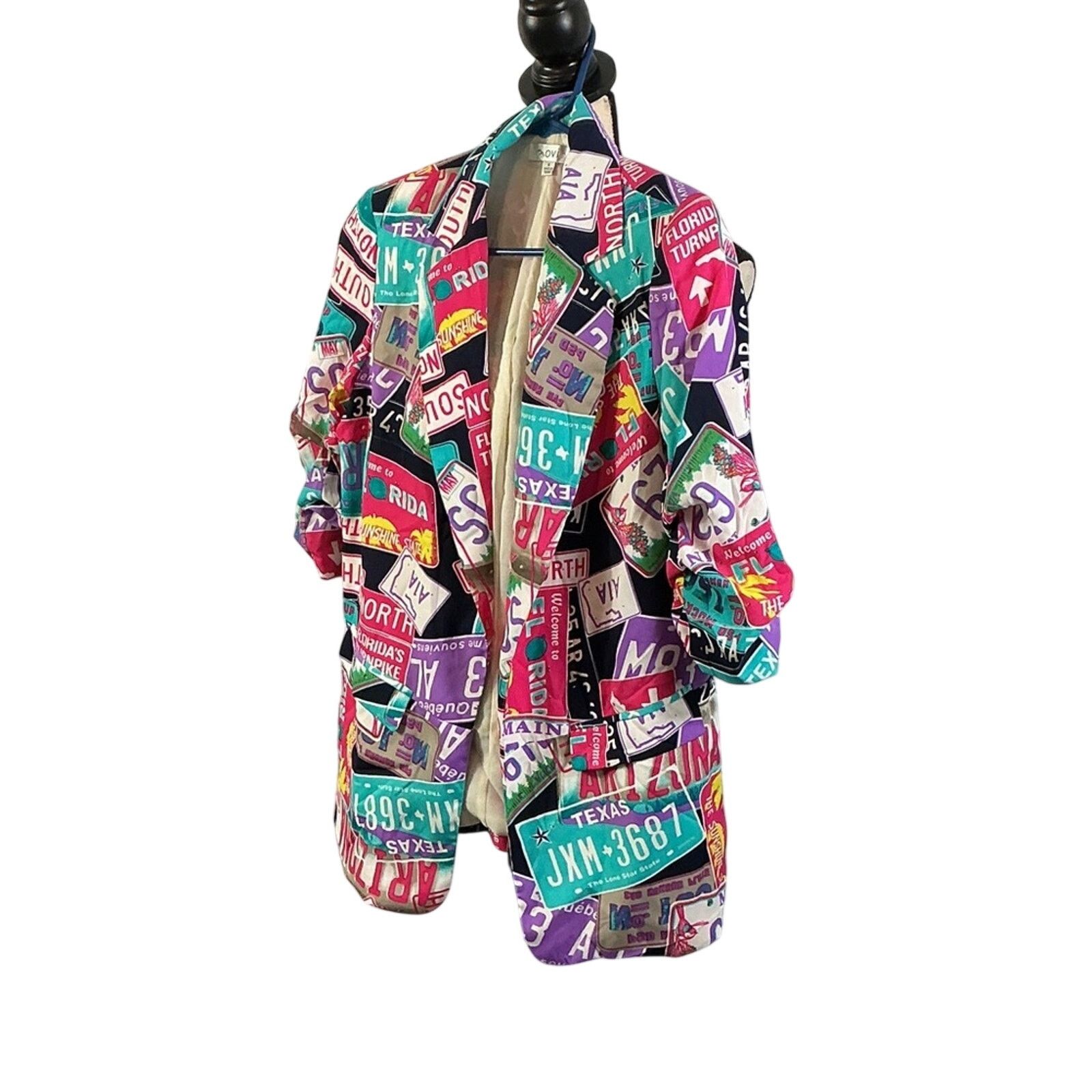 Other OVI Colorful License Plate Print Blazer – Size Small Size S / US 4 / IT 40 - 1 Thumbnail