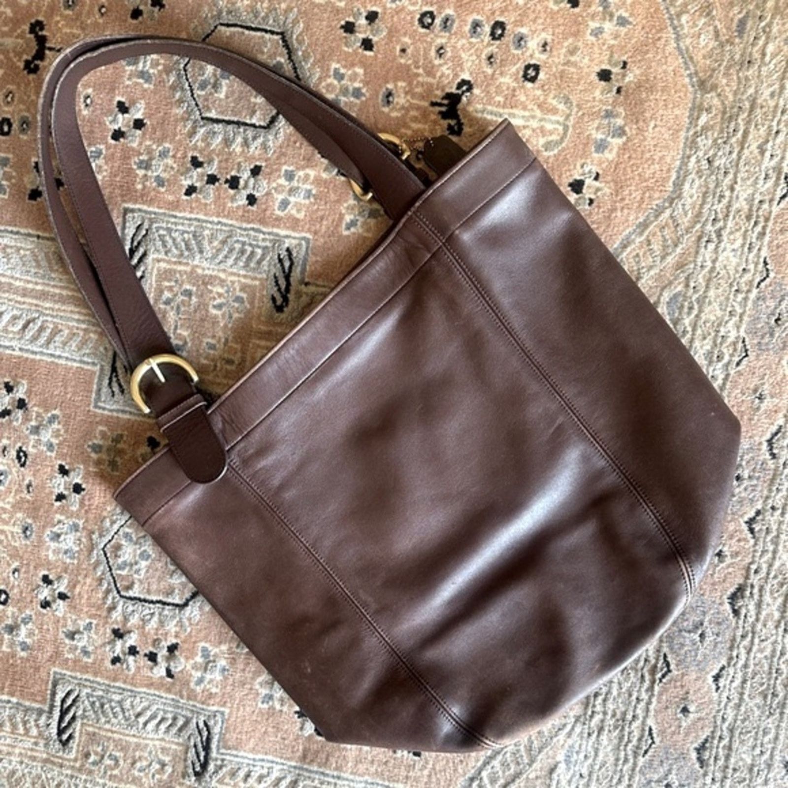 Coach COACH Vintage Duffle Soho XL Vermillion Brown Leather Purse Size ONE SIZE - 2 Thumbnail