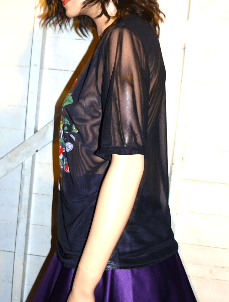 Other Black Sheer Skull Goth Blouse XL Size XL / US 12-14 / IT 48-50 - 4 Thumbnail