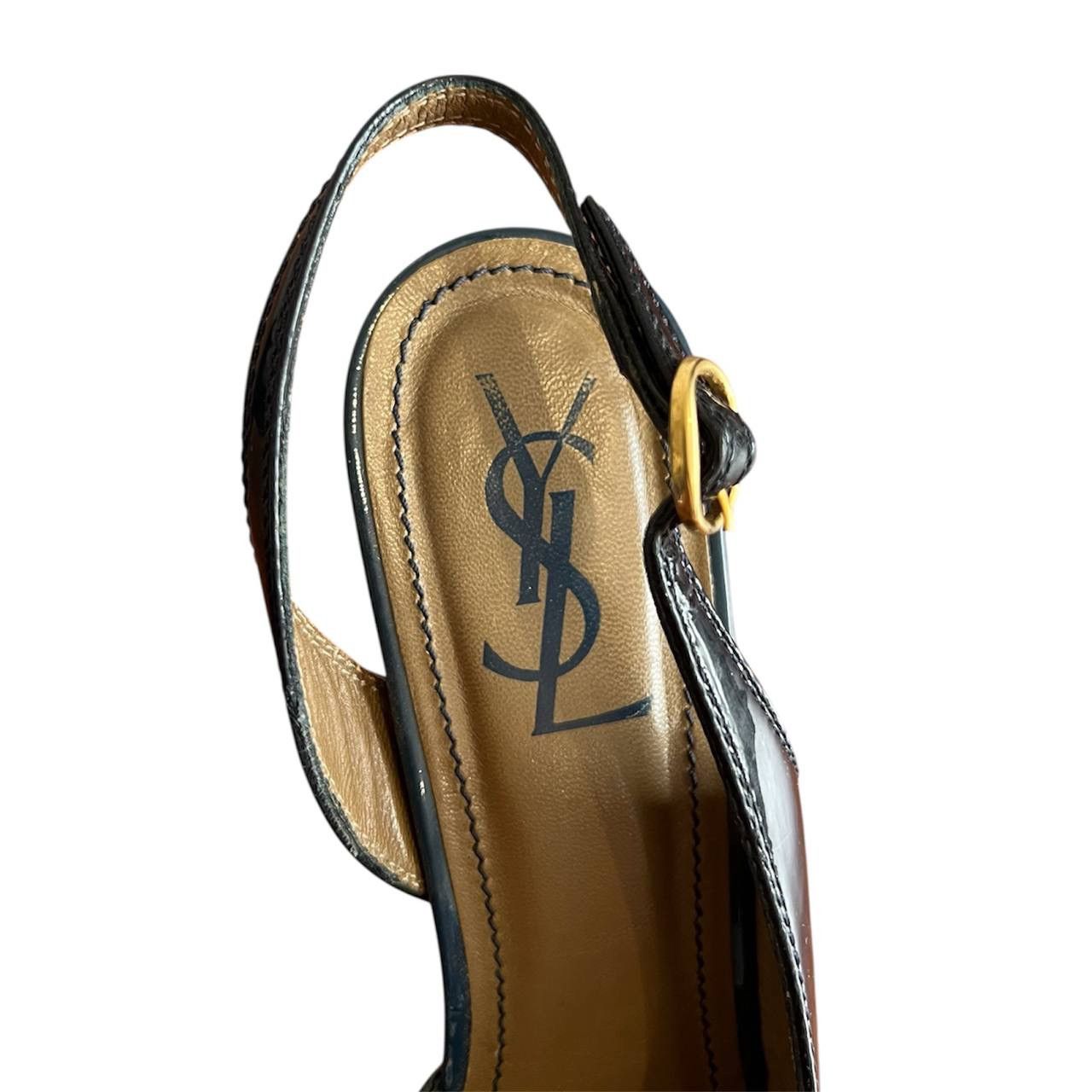 Yves Saint Laurent YSL YVES SAINT LAURENT BLACK PATERN LEATHER LOAFER HEELS 41 Size US 11 / IT 41 - 3 Thumbnail