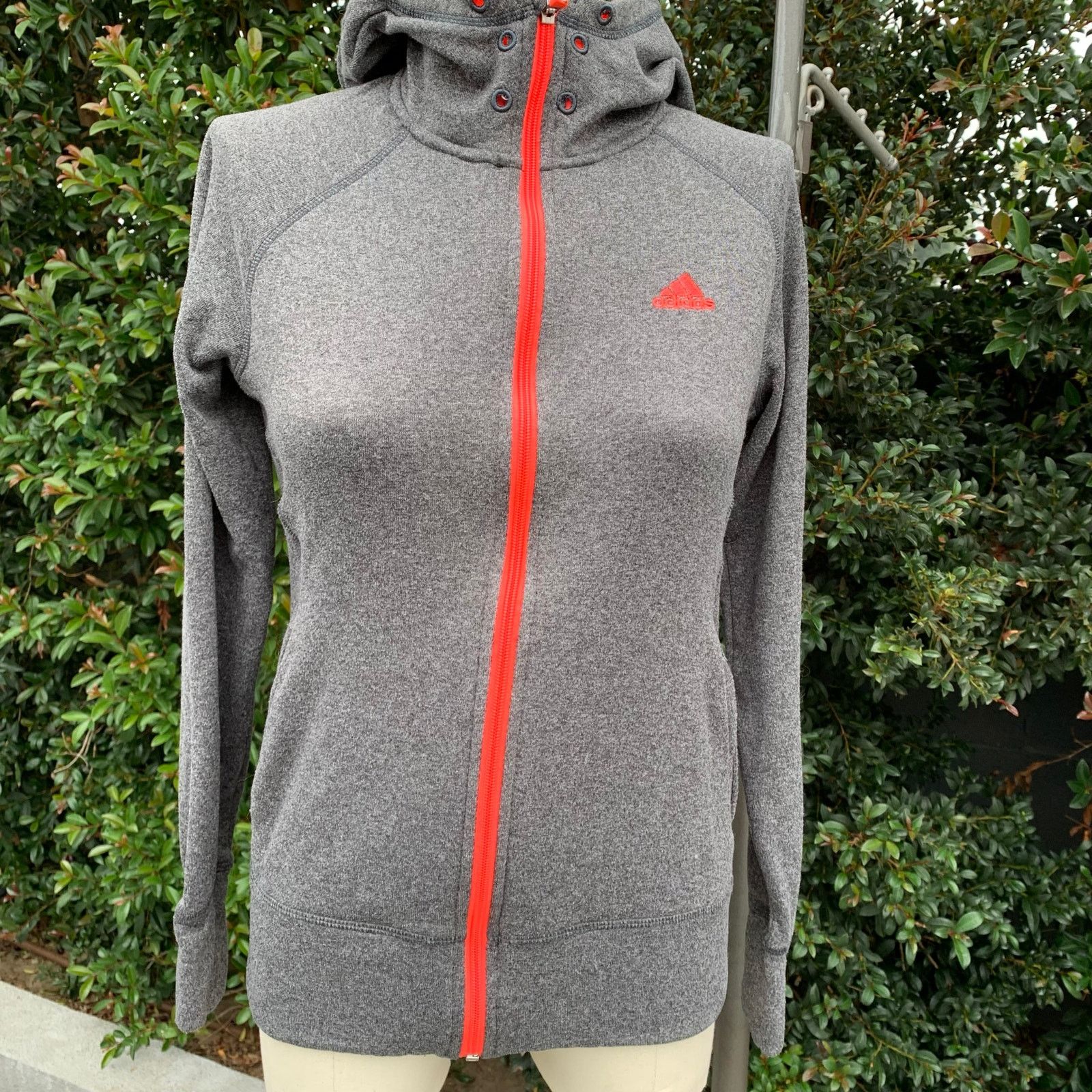 Adidas Adidas Climawarm Ultimate Hooded Zip-Up Gray Orange Full Zip Size S / US 4 / IT 40 - 1 Thumbnail