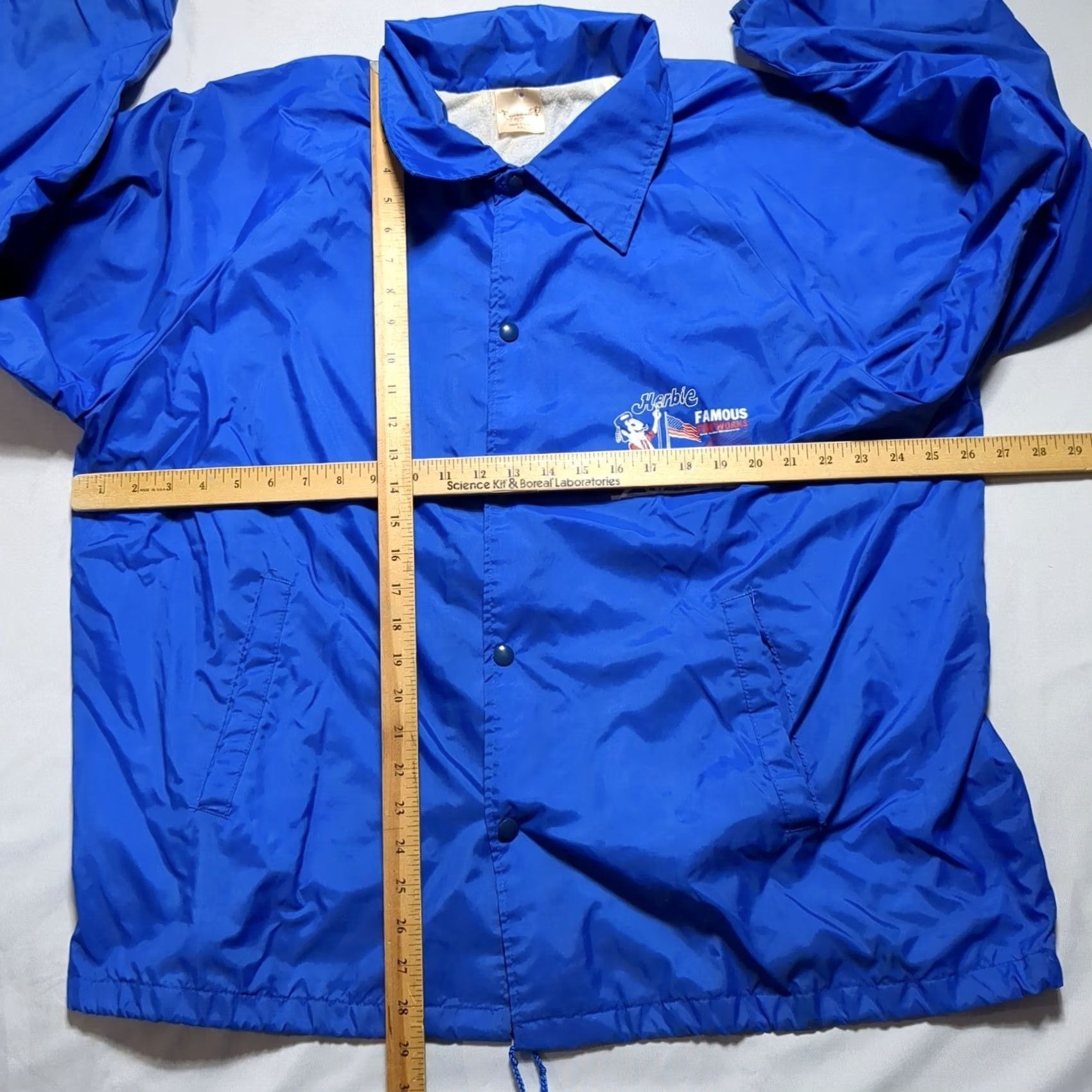 Vintage VTG 80s Herbie Famous Fireworks Auburn Sportswear Blue Coaches Jacket XXL USA Nylon Nylon Coat Sportswear Mens 2XL Blue 1980s USA Size US XXL / EU 58 / 5 - 5 Thumbnail