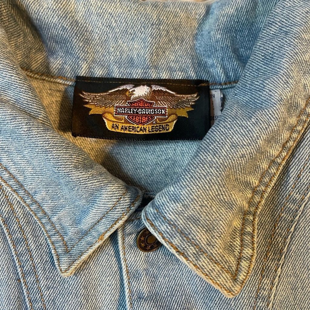Harley Davidson Harley-Davidson Light Blue Denim Jacket size XL(small hole) Size US XL / EU 56 / 4 - 3 Thumbnail