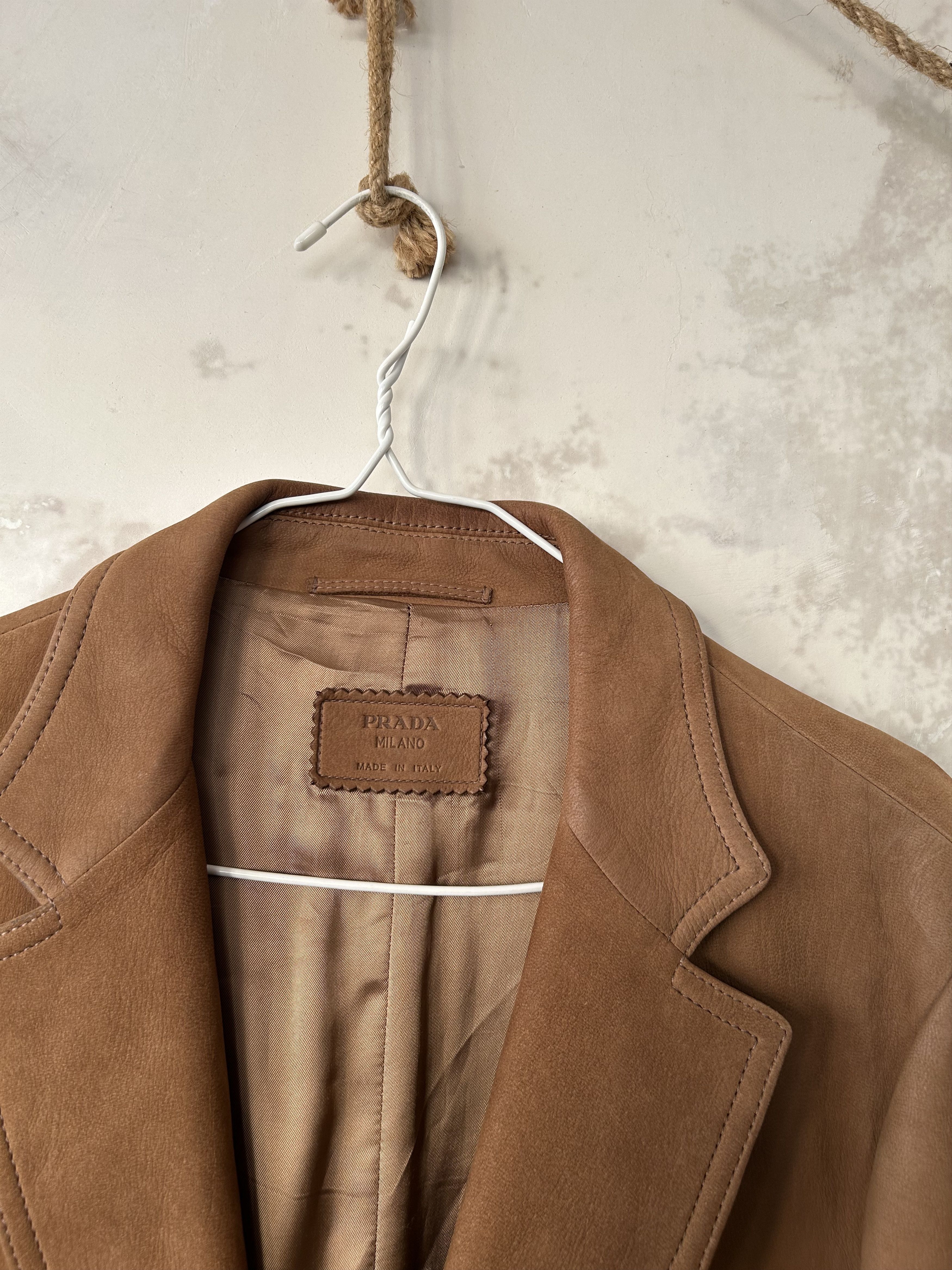 Prada Men's PRADA Brown Leather Jacket Made in Italy EU52 US42 Size US L / EU 52-54 / 3 - 5 Thumbnail