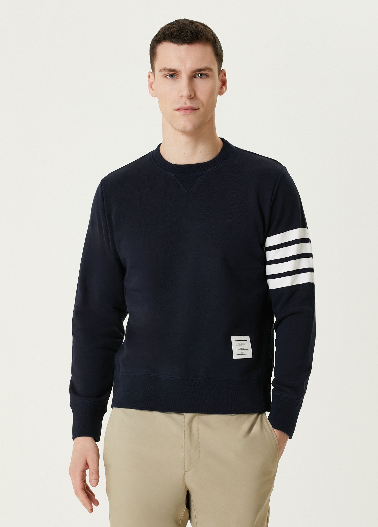 Thom Browne THOM BROWNE navy blue 4 bar stripe sweatshirt 2 / Medium Size US M / EU 48-50 / 2 - 1 Thumbnail