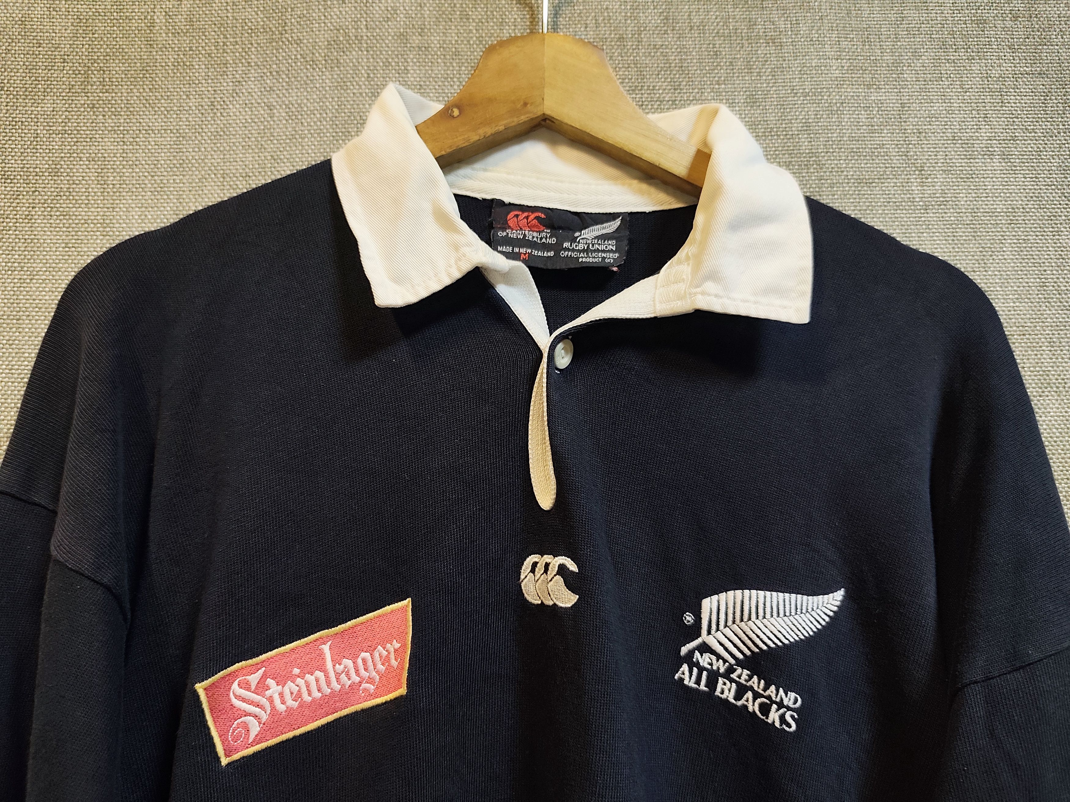 Canterbury of New Zealand Vintage Canterbury Rugby All Blacks Steinlager Shirt Size US L / EU 52-54 / 3 - 3 Thumbnail