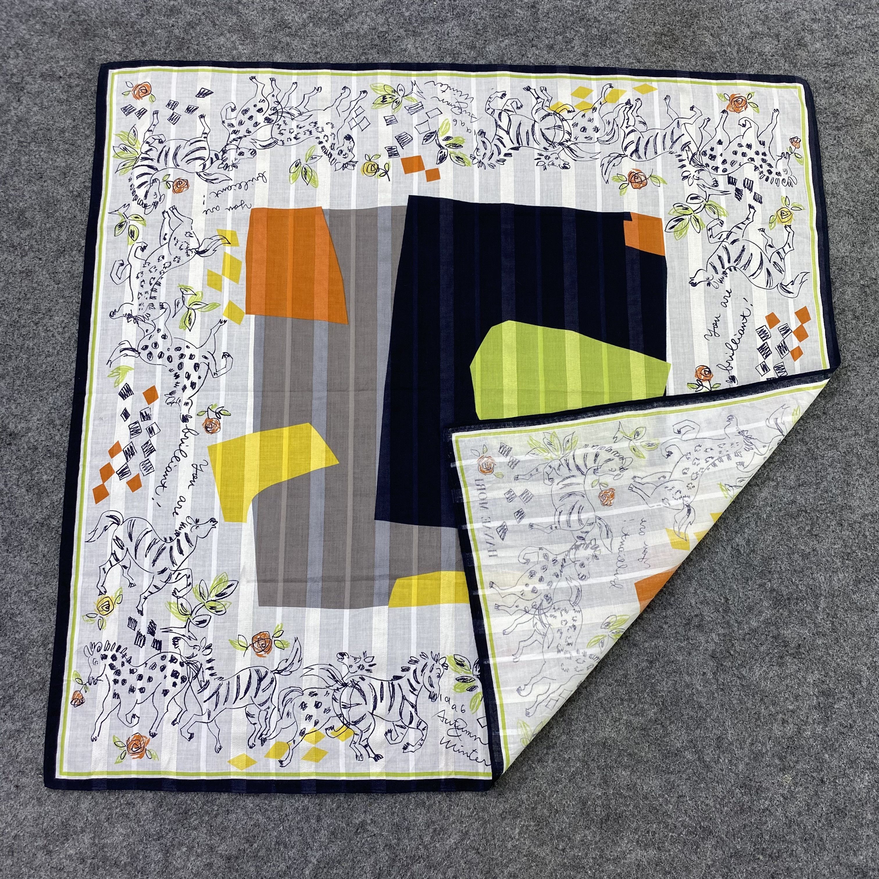 Hanae Mori Hanae Mori Handkerchief Neckerchief Bandana-B1565 Size ONE SIZE - 5 Thumbnail