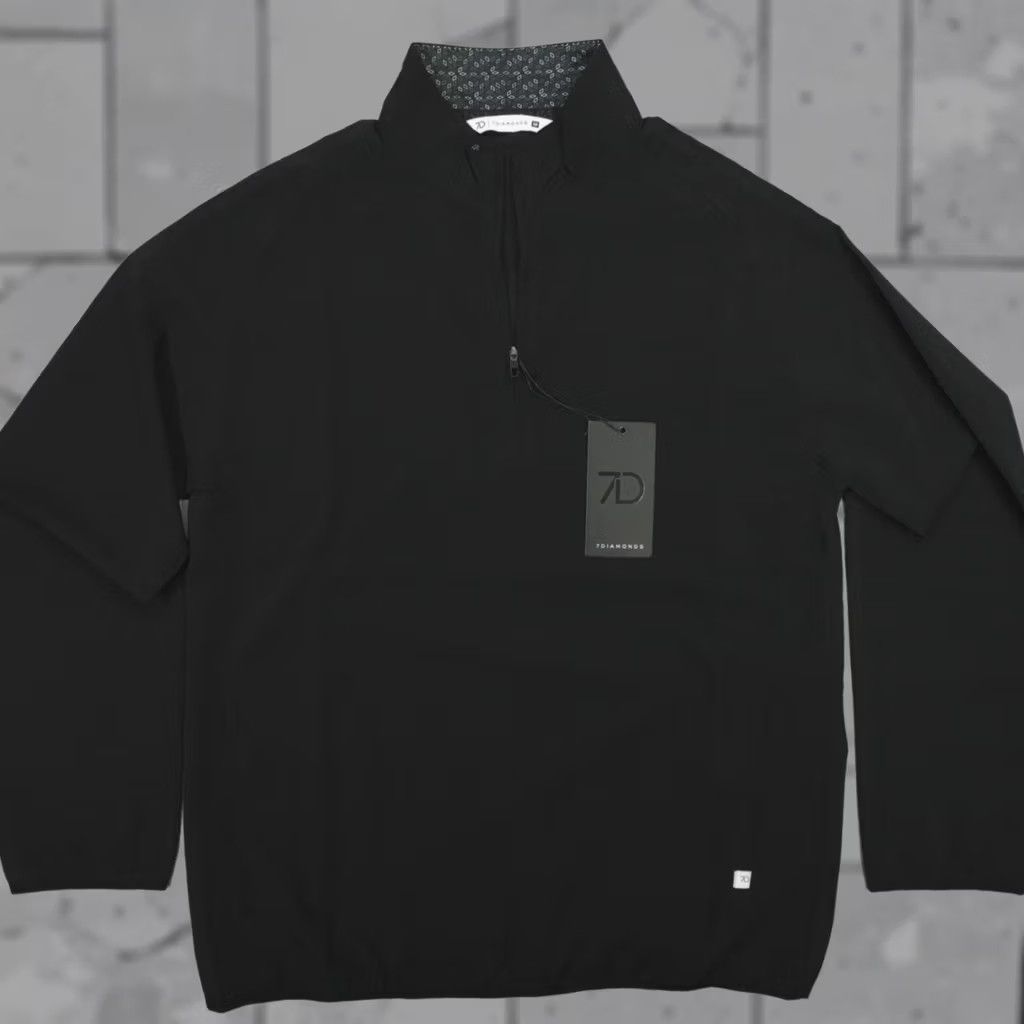 Vintage 7 Diamonds Pullover Mens M Black Oxygenate 1/4 Zip Quick Dry Stretch Anti-Odor Size US M / EU 48-50 / 2 - 1 Thumbnail