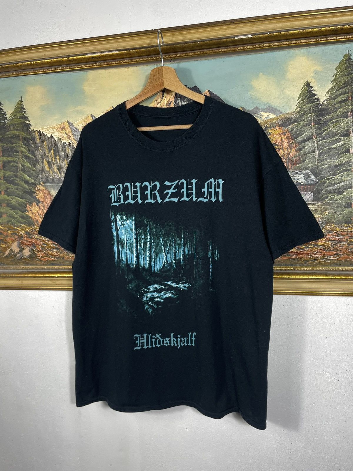Band Tees Burzum Hlidskjalf 2010 Black Tee Metal Rock Band Merch Tour Size US XL / EU 56 / 4 - 2 Thumbnail