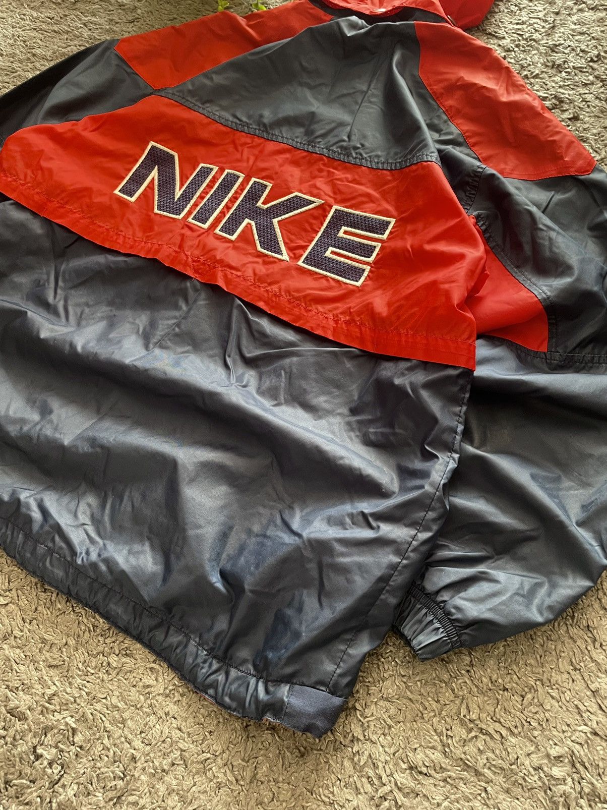 Nike × Vintage 90s Nike Vintage Light Jacket Streetwear Big Logo Swoosh Size US L / EU 52-54 / 3 - 5 Thumbnail